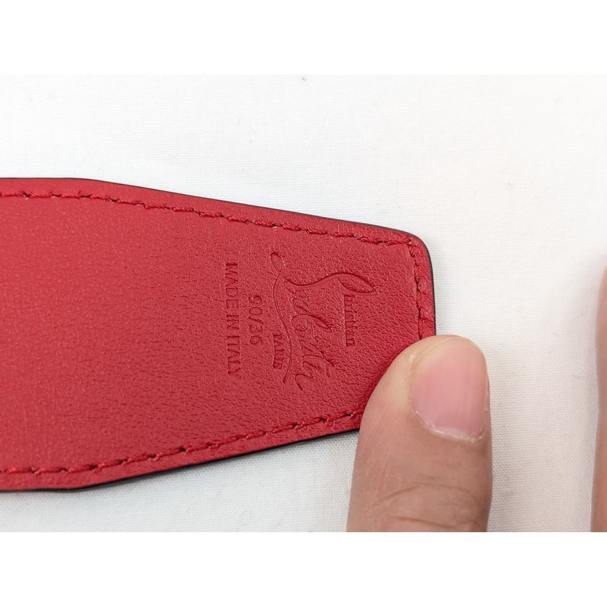 Christian Louboutin o1rshd1 Size: 90 / Calf Happy Rui CL Logo Belt in Loubi Size 34 - 12 Thumbnail
