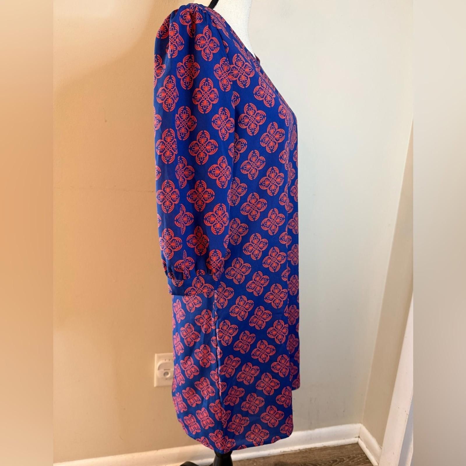 Other Karlie midi sheath dress vibrant blue & pinkish orange SZ LG Size L / US 10 / IT 46 - 4 Thumbnail
