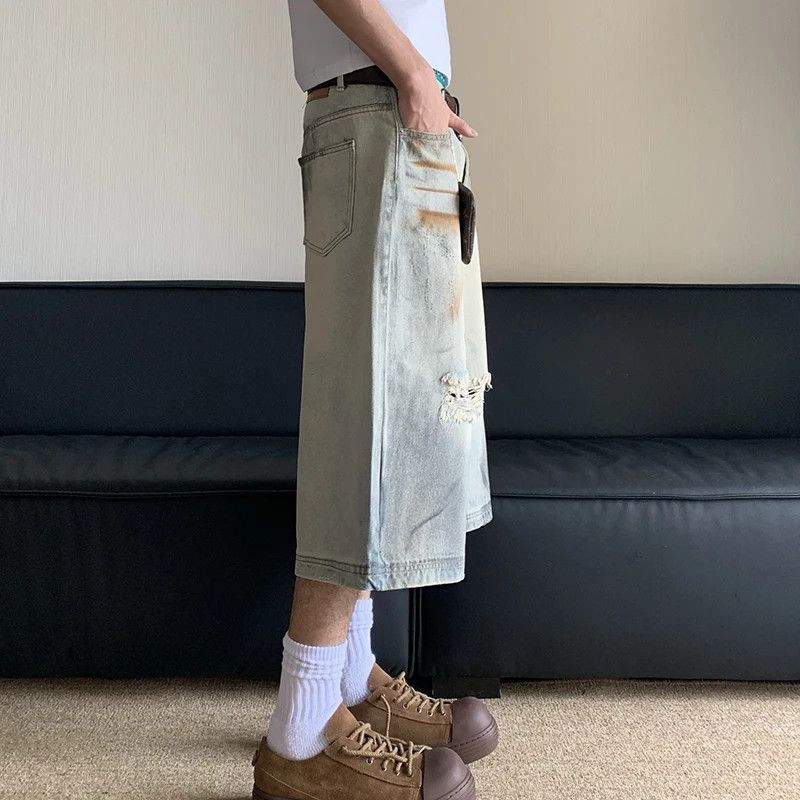 Japanese Brand × Vintage Washed Worn-out Hole Straight Denim Size US 29 - 4 Thumbnail