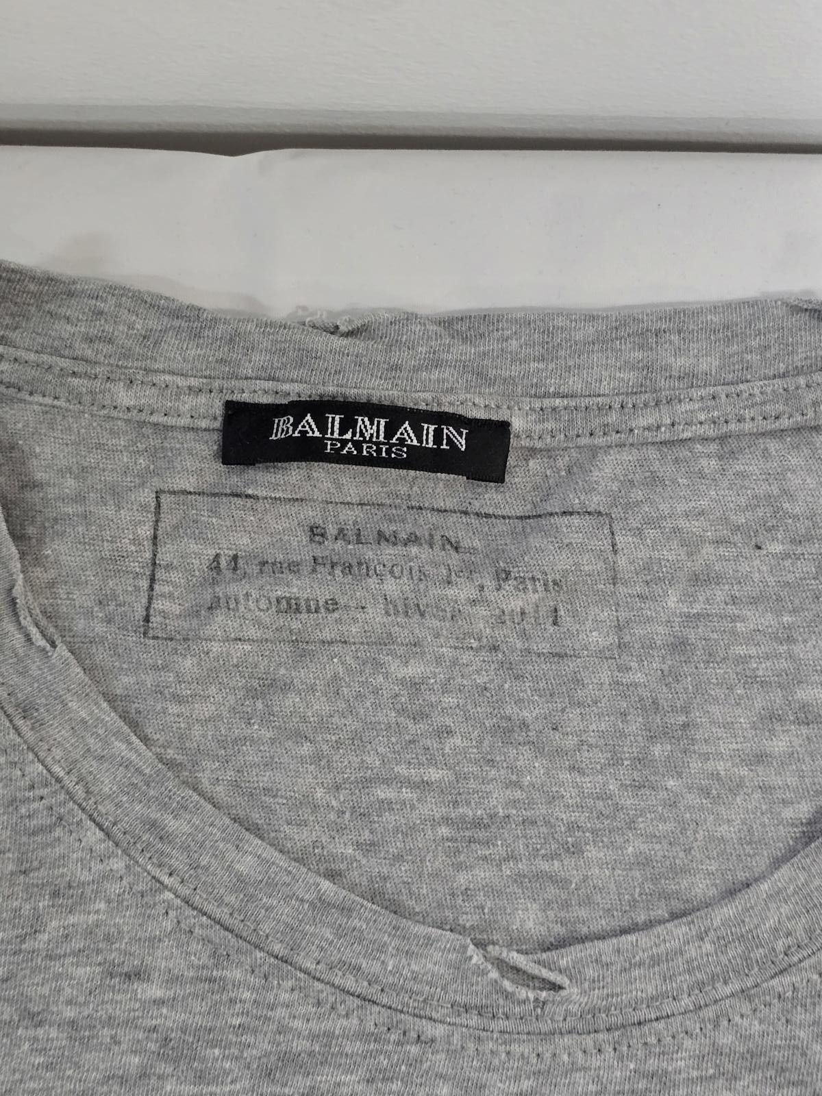 Balmain Balmain Paris Gray Crest Logo T-Shirt Size US M / EU 48-50 / 2 - 3 Thumbnail