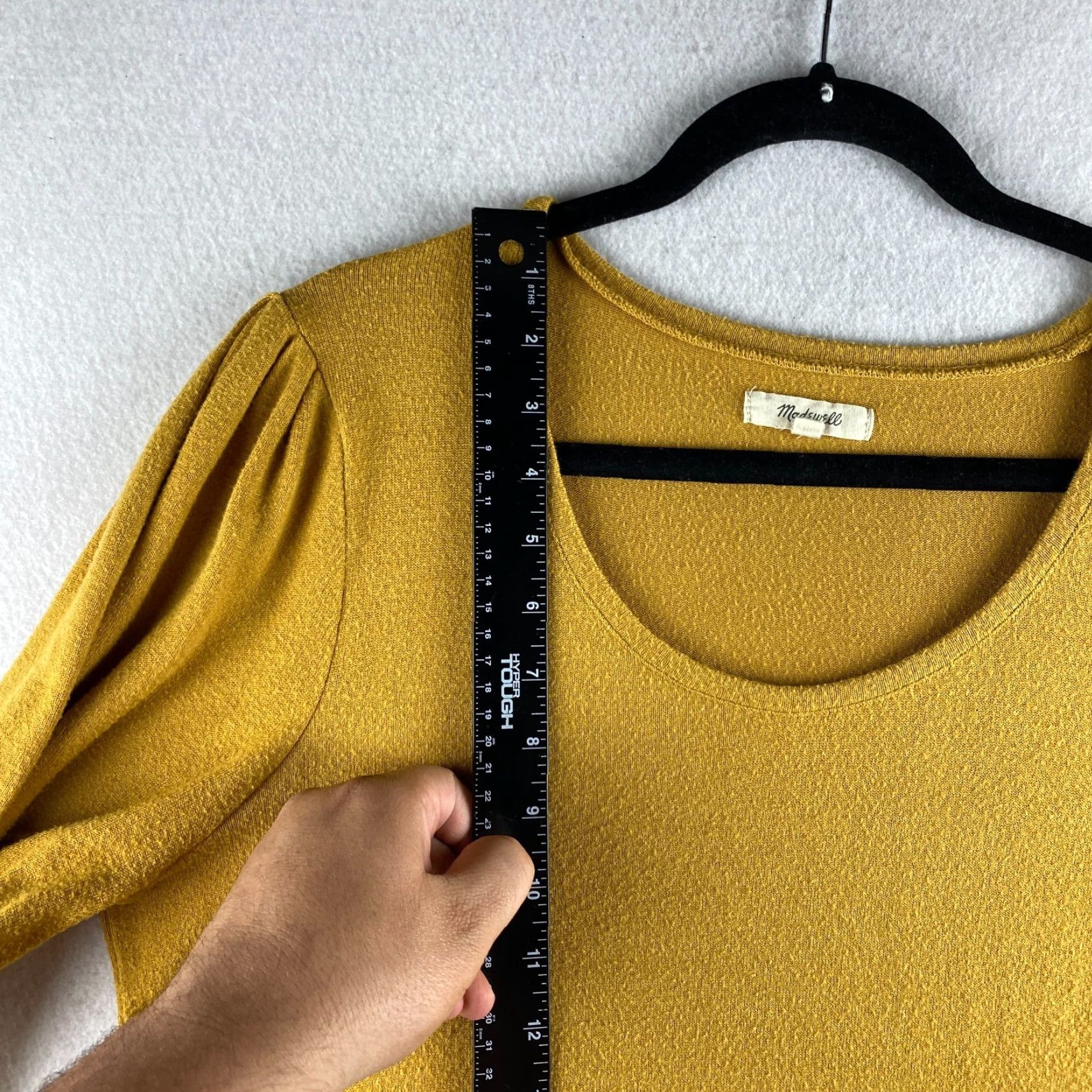 Madewell Madewell Sweater Womens Large L Yellow Puff Sleeve Scoop Neck Pullover Knit Lounge Casual All Seasons 4-Season Solid Modern Clothes Mens Womens Size L / US 10 / IT 46 - 7 Thumbnail