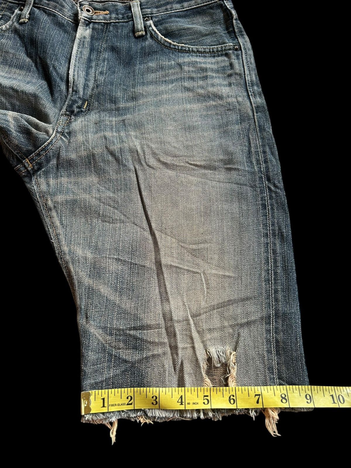 Japanese Brand × Kapital × Vintage Rusty Edwin Selvedge Distressed Short Denim jeans Size US 31 - 15 Thumbnail