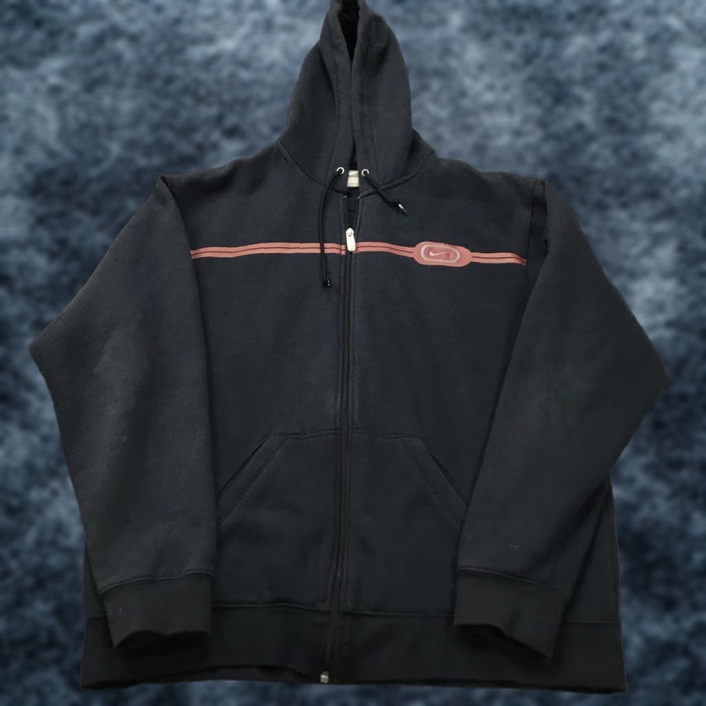 Nike VINTAGE Nike Hoodie Mens XL Black Faded Swoosh Full Zip Sweatshirt Essential Y2K Size US XL / EU 56 / 4 - 1 Thumbnail