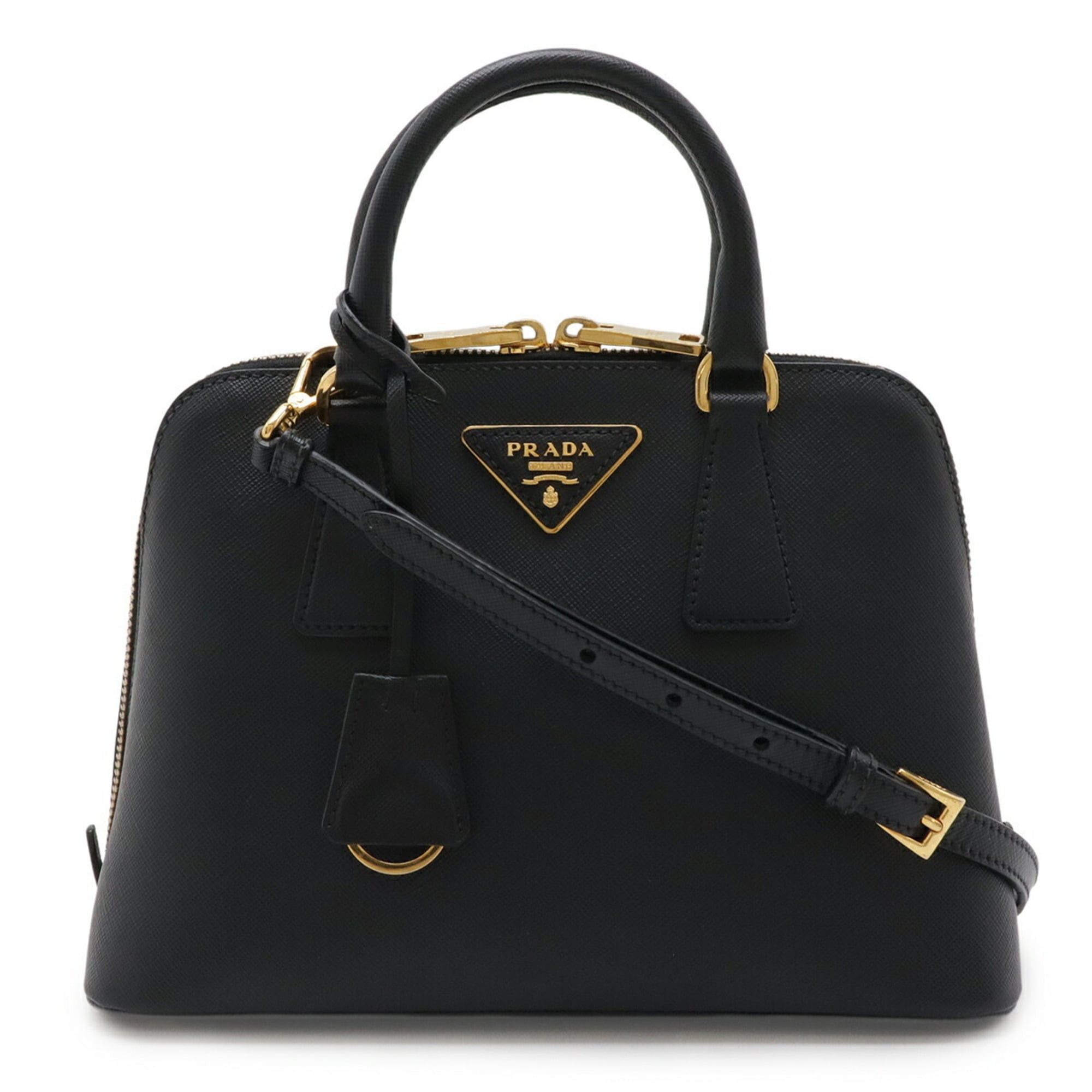 Prada PRADA Promenade Triangle Handbag/Shoulder Bag in Saffiano Leather, Nero Black, 1BA838 Size ONE SIZE - 1 Thumbnail