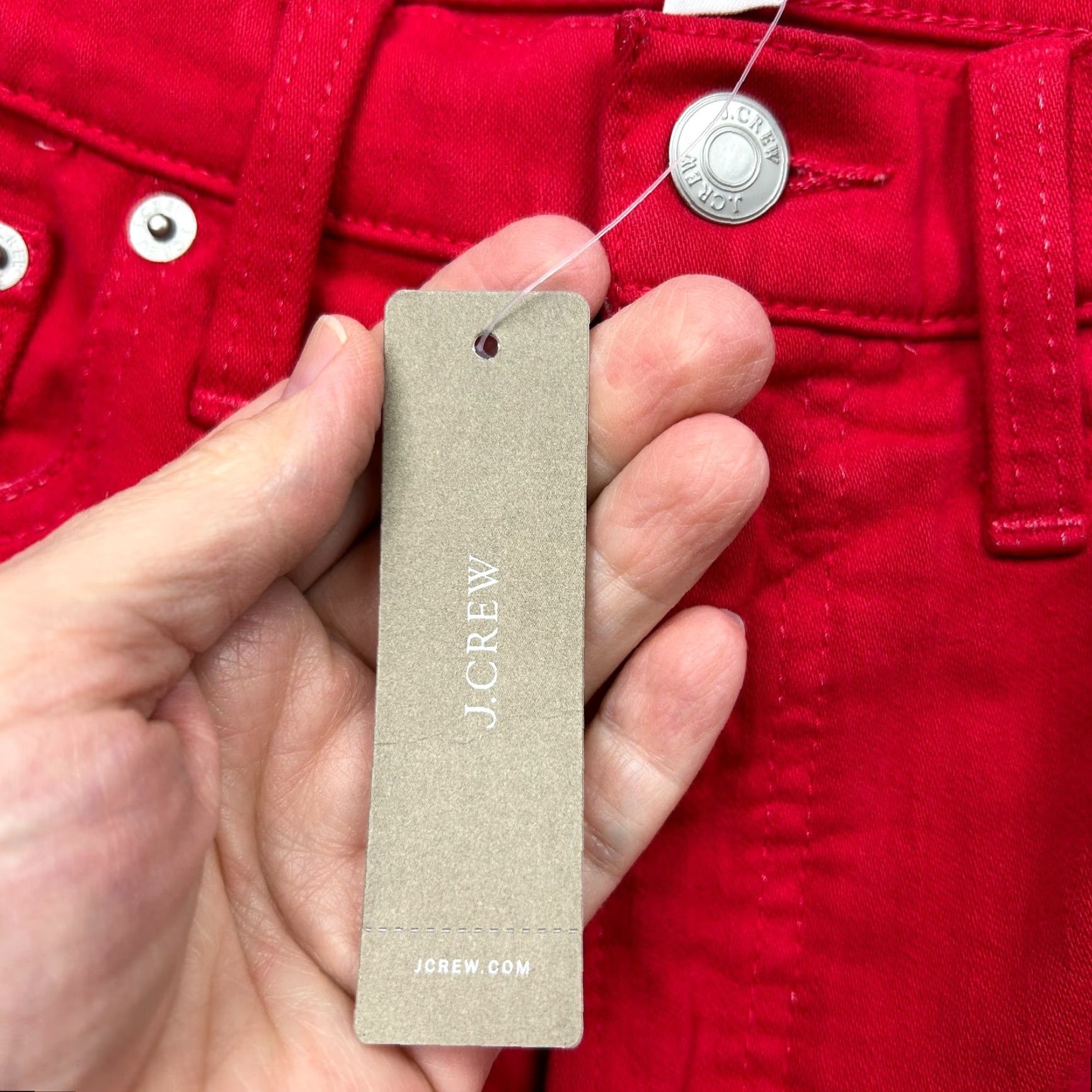 J. Crew 10 High Rise Toothpick Skinny Jeans Women's Size 28 Red Denim NWT
