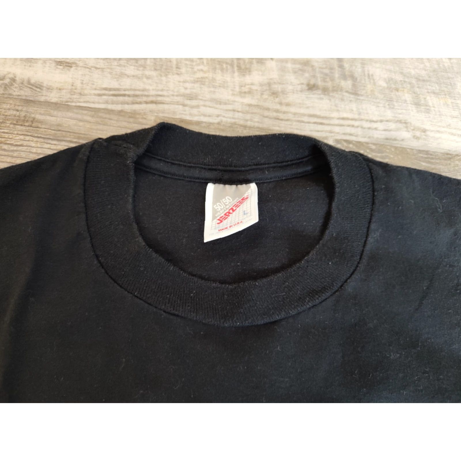 Jerzees VINTAGE Jerzees Heavyweight 50/50 Black Tee Shirt Mens L USA Made Shirt Graphic Print 90s Size US L / EU 52-54 / 3 - 3 Thumbnail