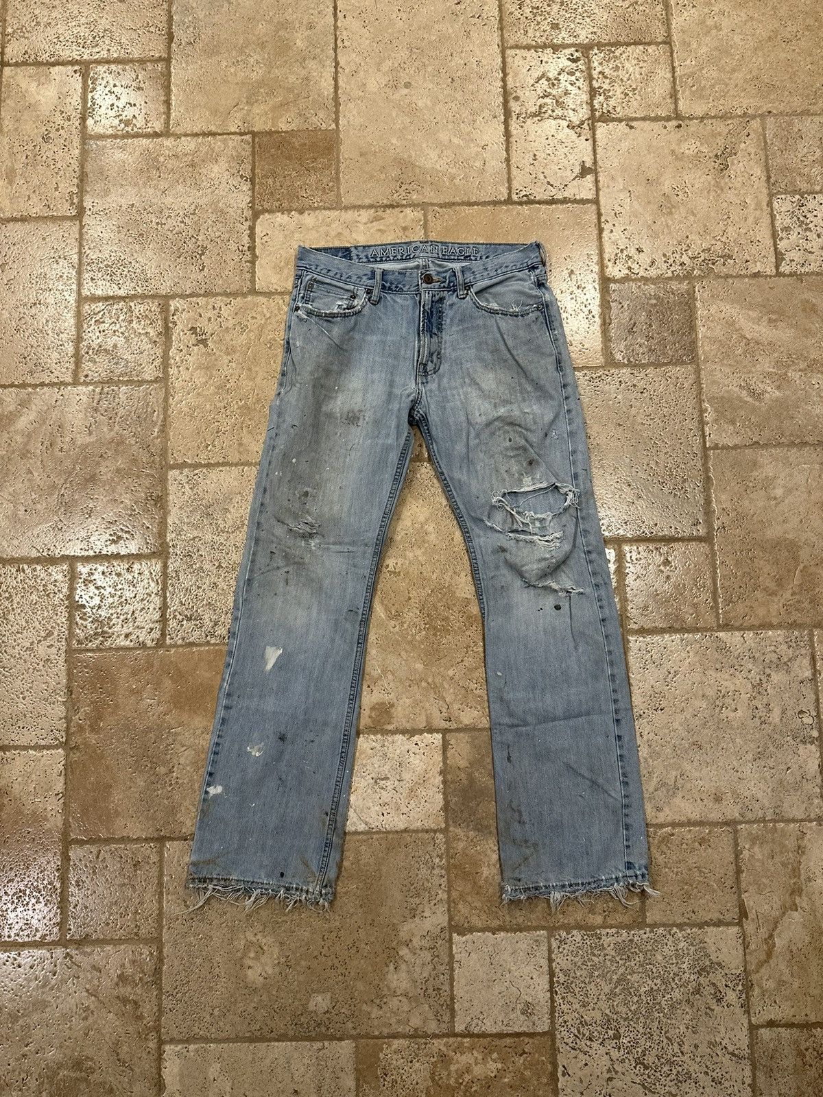 American Eagle Outfitters × Vintage Vintage American Eagle Outfitters Distressed Boot Blue Denim Size US 32 / EU 48 - 10 Thumbnail
