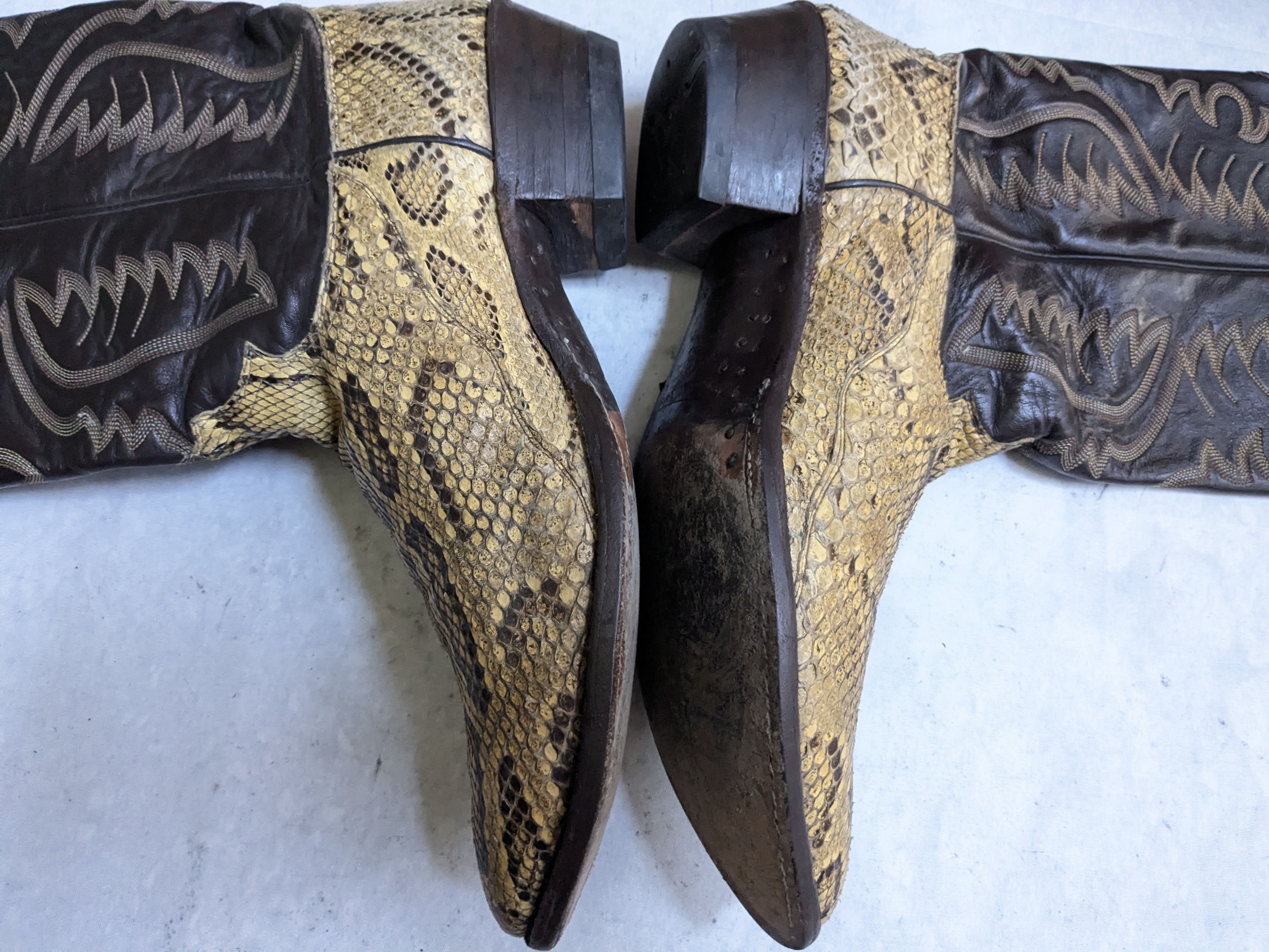 Justin Boots Justin Cowboy Boots Python Snakeskin 13 E Wide USA Size US 13 / EU 46 - 7 Thumbnail