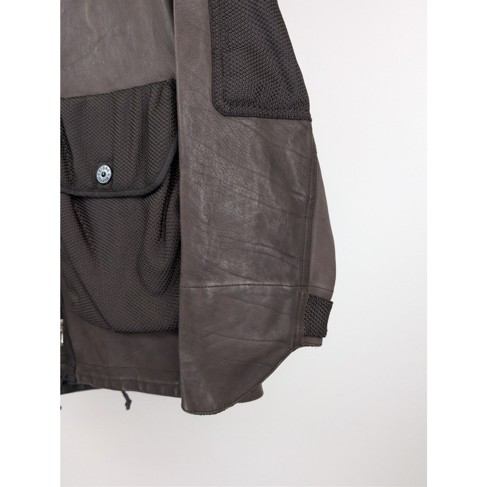 Stone Island o1rshd1 Real Leather Blouson Jacket in Dark Brown Size US L / EU 52-54 / 3 - 4 Thumbnail