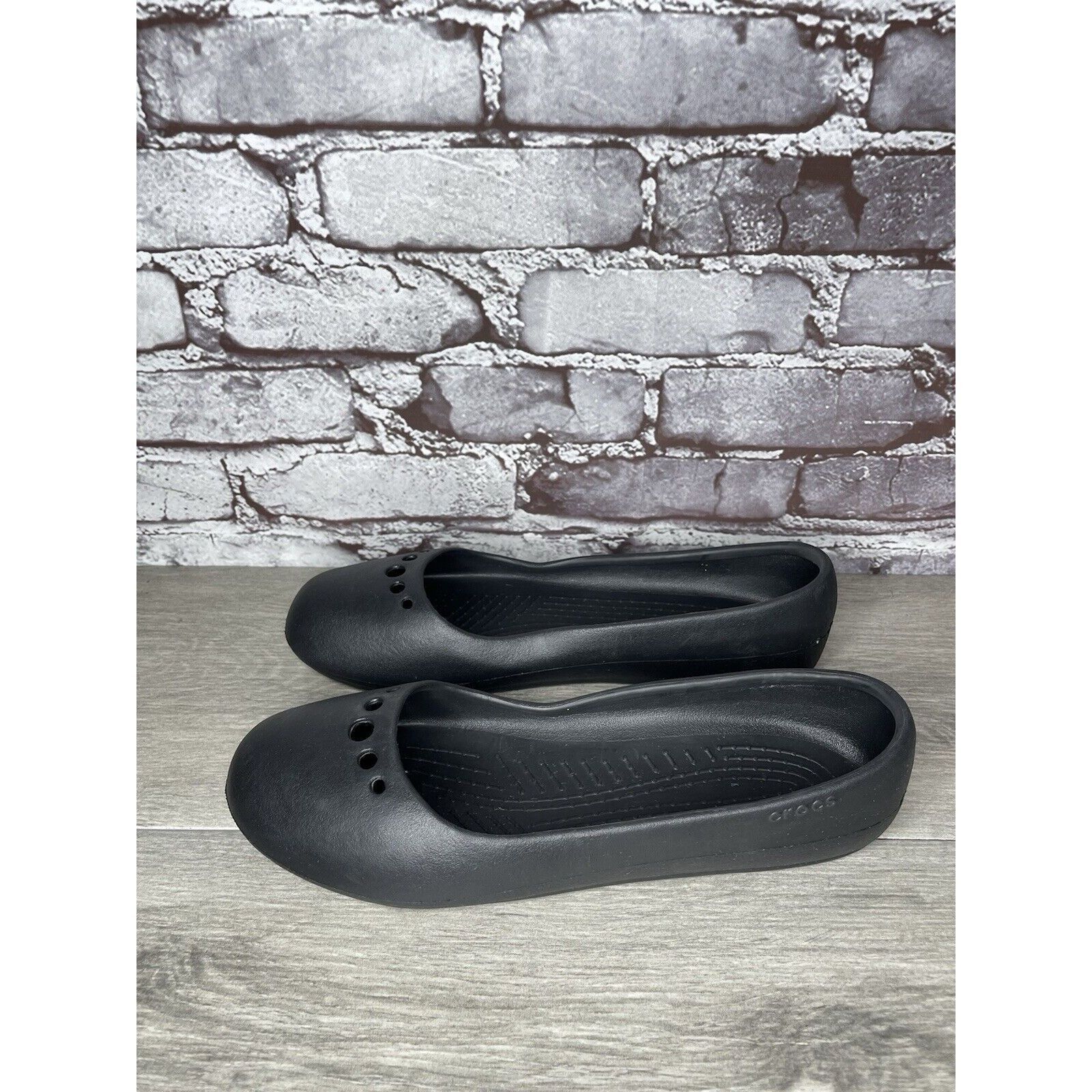 Crocs Crocs Black Rubber Slip On Lightweight Ballet Flats Shoes Wo Size US 11 / IT 41 - 1 Thumbnail