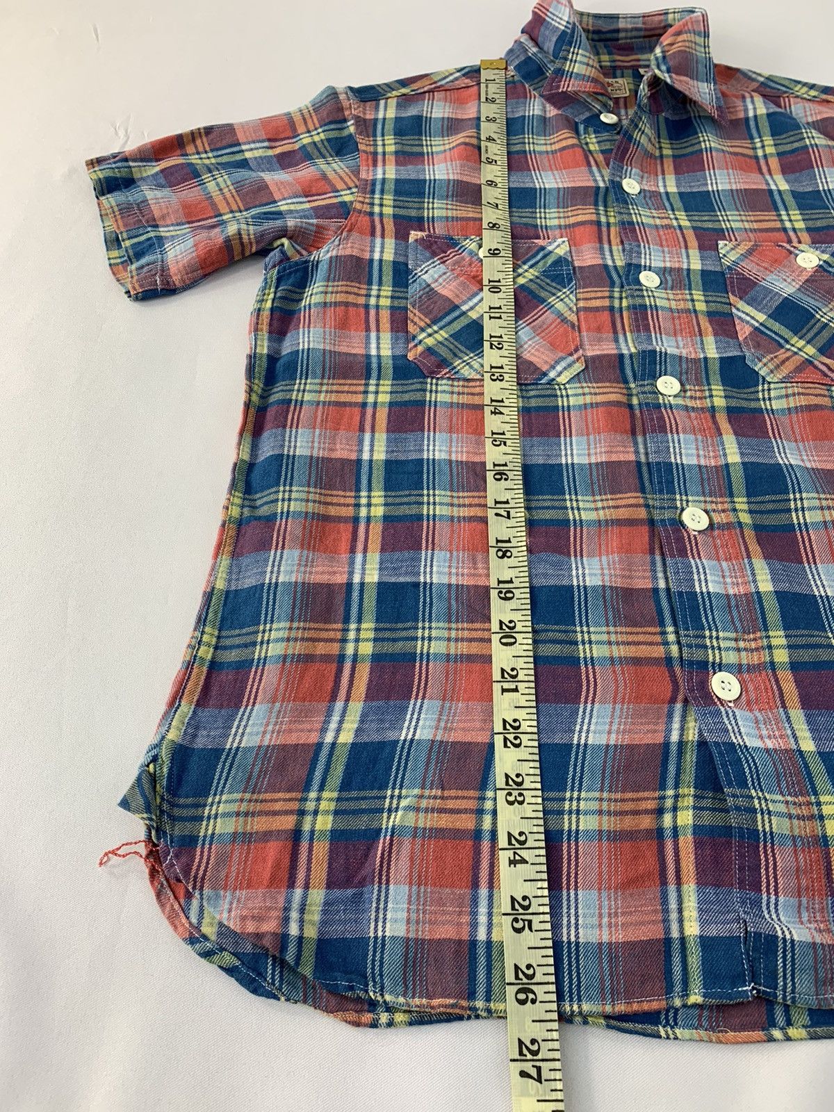 Sugar Cane × Sun Surf × Toyo Enterprises Vintage Sugar Cane Japan Plaid Check Flannel Double Pocket Size US S / EU 44-46 / 1 - 11 Thumbnail