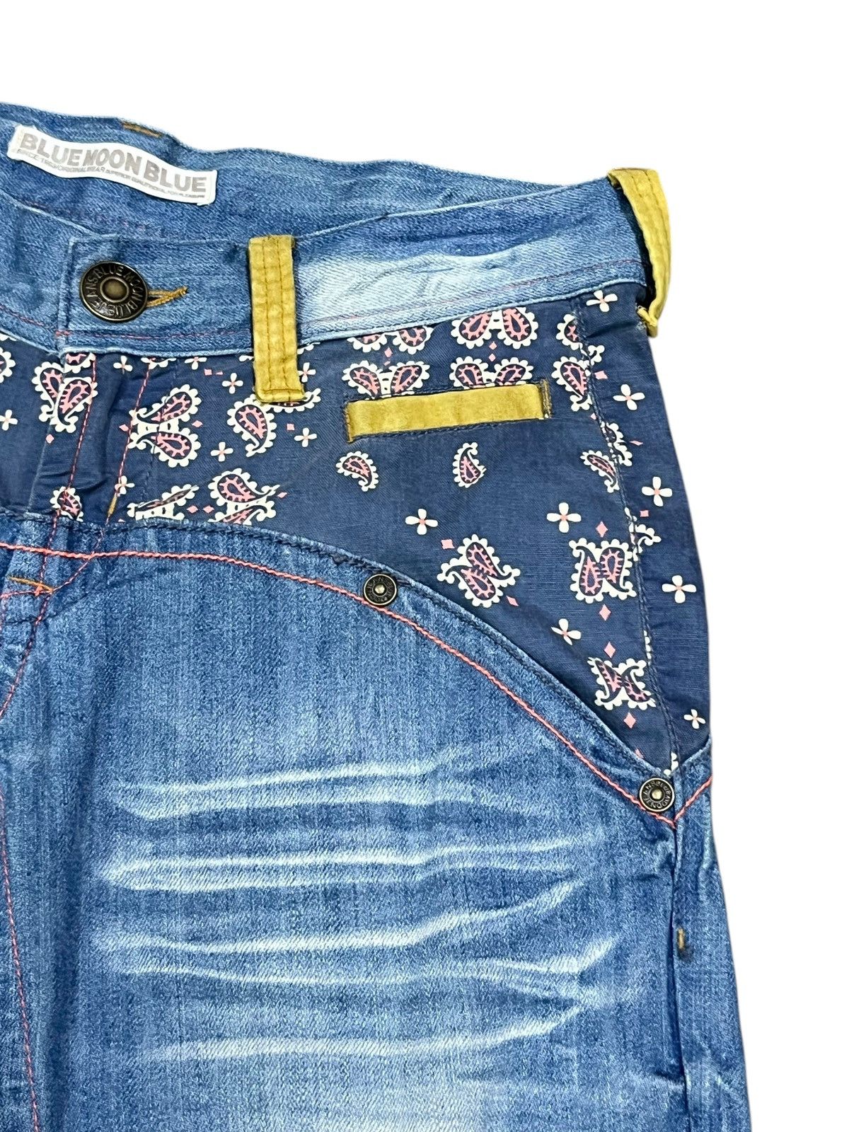 Vintage 🌜DOPE🔥90’s BMB BEACH BOARDING PASS Spell Out Paisley Jeans Size US 30 / EU 46 - 9 Thumbnail