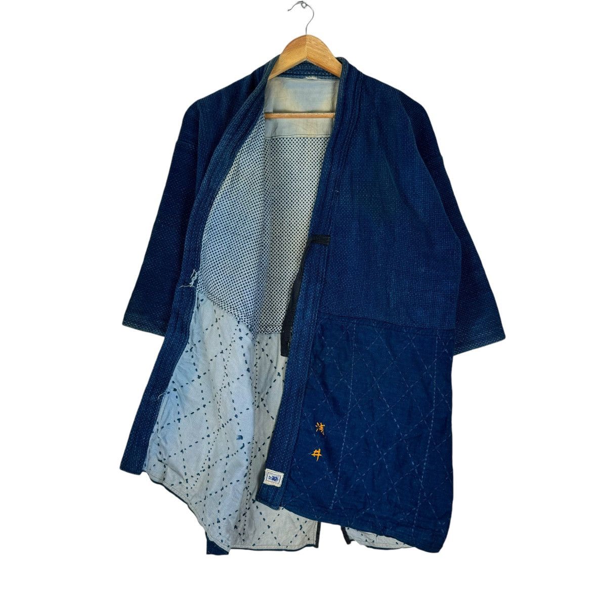 Indigo × Japanese Brand × Kiriko Made 🌟Indigo Noragi Sashiko Kendo Era Boro Size US M / EU 48-50 / 2 - 5 Thumbnail