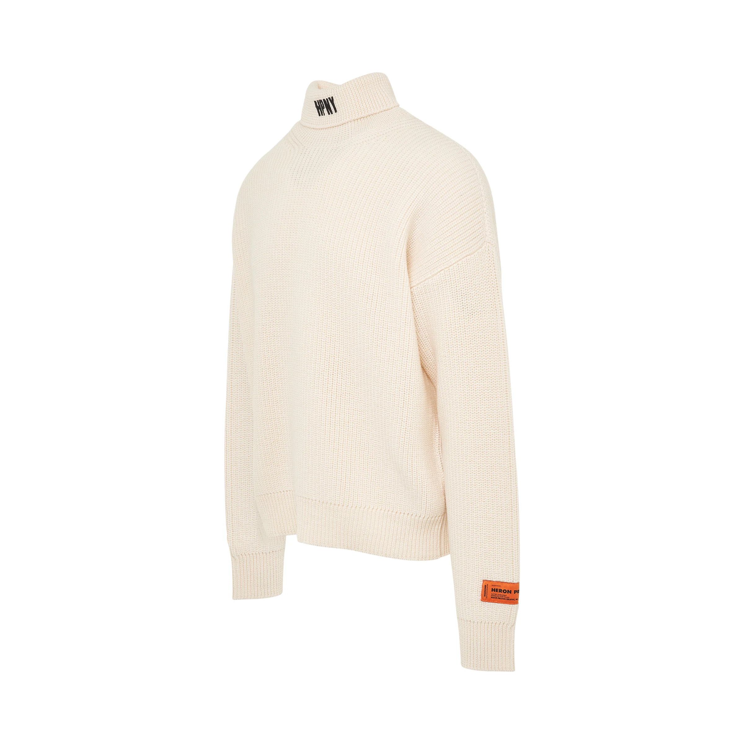 Heron Preston o1mris0824 Knit Rollneck in Ivory Size US M / EU 48-50 / 2 - 2 Thumbnail