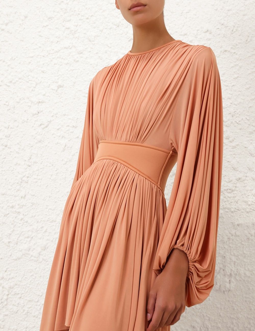 Zimmermann oc11z0226 Illuminate Batwing Mini Dress In Coral Pink Size L / US 10 / IT 46 - 5 Thumbnail