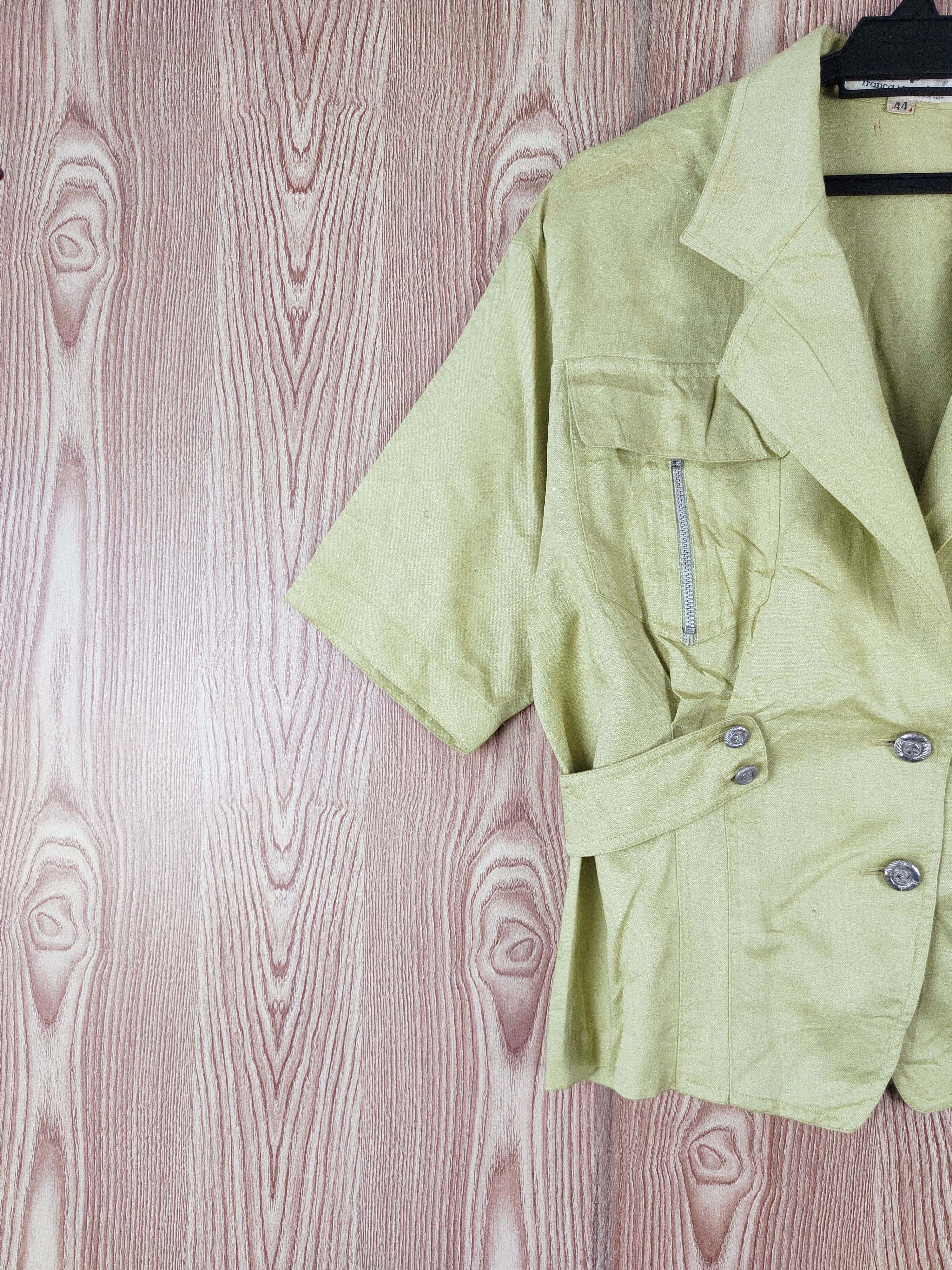 Japanese Brand × Vintage Franca V.Paoloni Green Button Up Short Sleeve Shirts Size M / US 6-8 / IT 42-44 - 3 Thumbnail