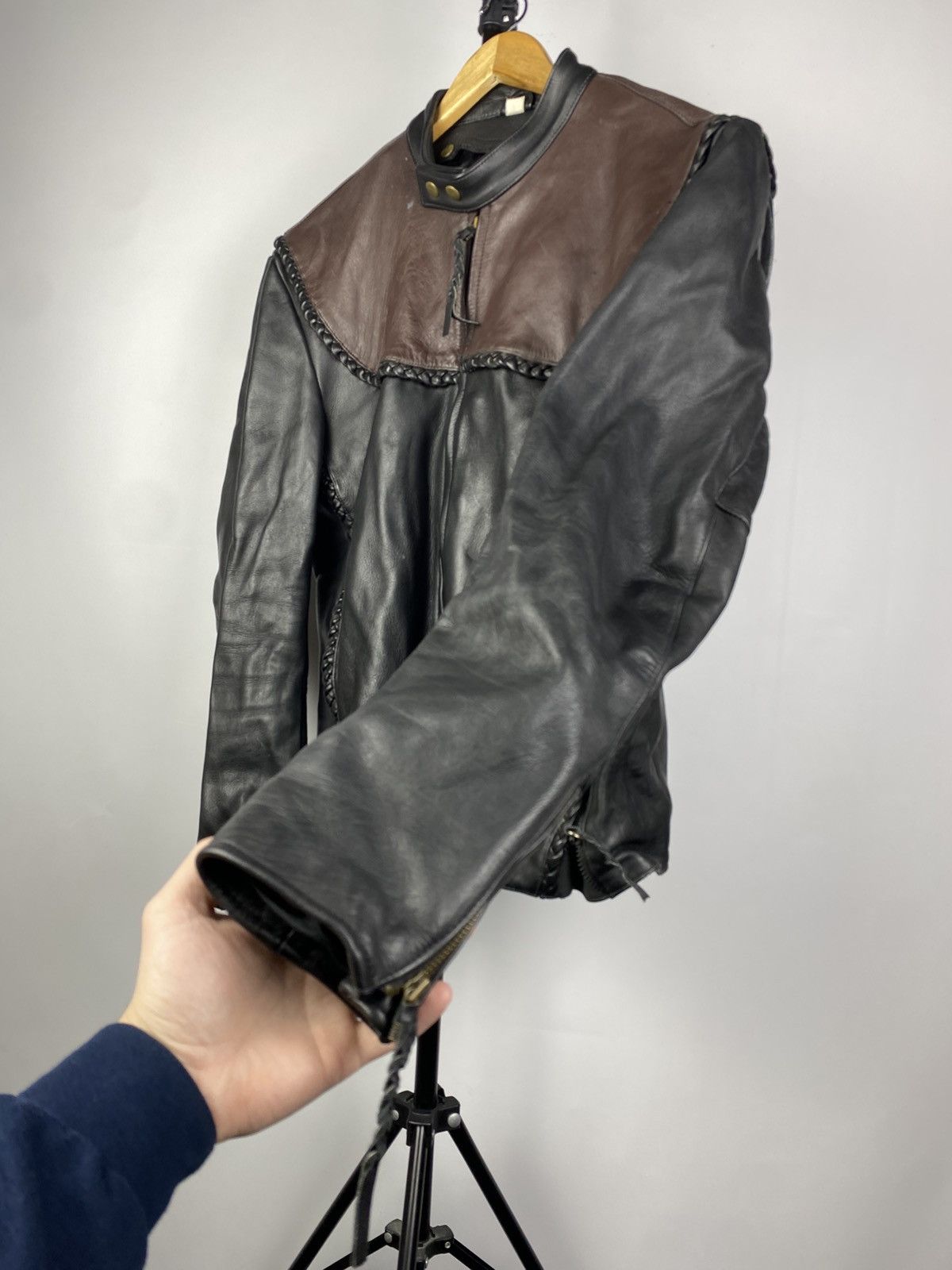 Cowboy Equipment × Vintage Vintage Biker Cowboy Leather MOTO Bomber Jacket Rock Punk Size US L / EU 52-54 / 3 - 7 Thumbnail