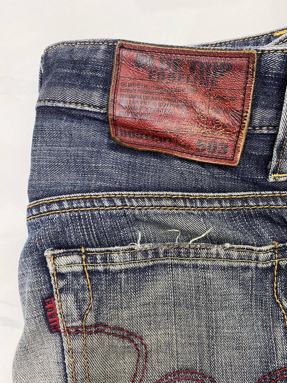 Edwin EDWIN 503 BOOTCUT DISTRESS DENIM FLARE JEANS Size US 30 / EU 46 - 8 Thumbnail