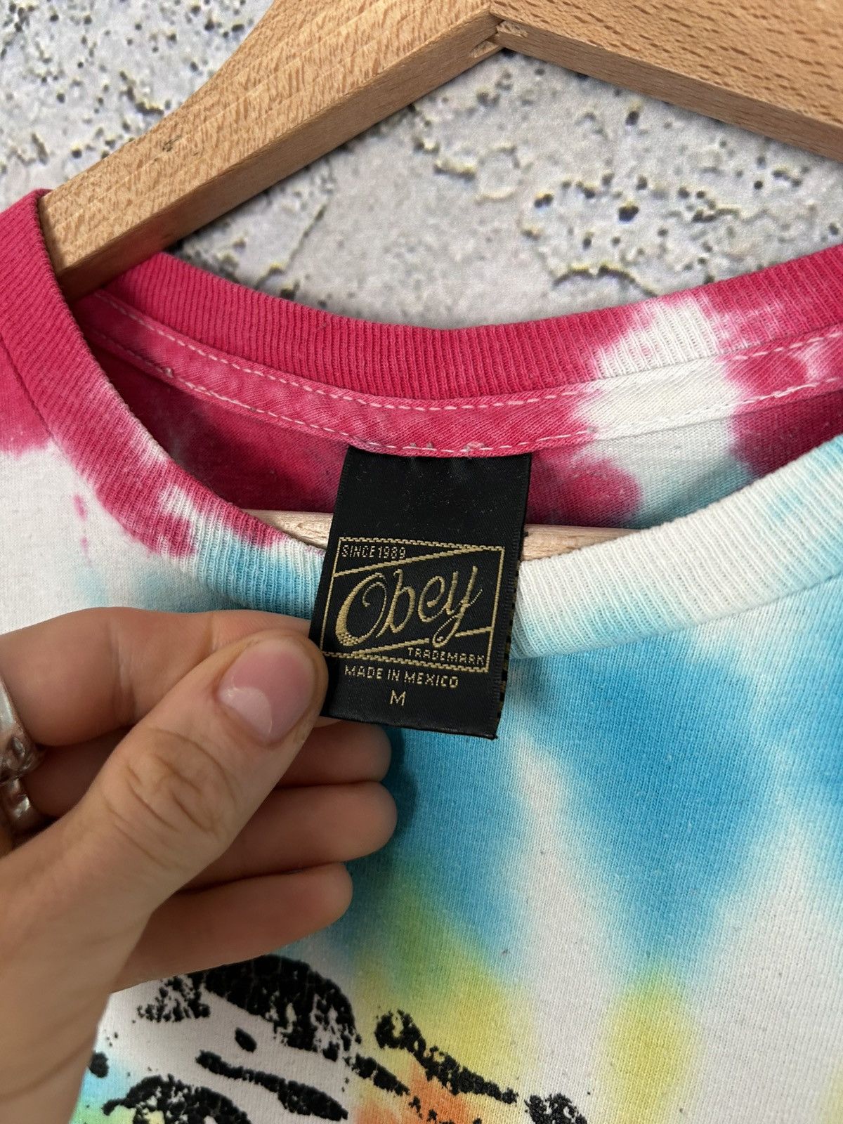 Obey Obey Posse Tie Dye Graphic Tee Streetwear Baggy Rap Vintage Size US M / EU 48-50 / 2 - 5 Thumbnail