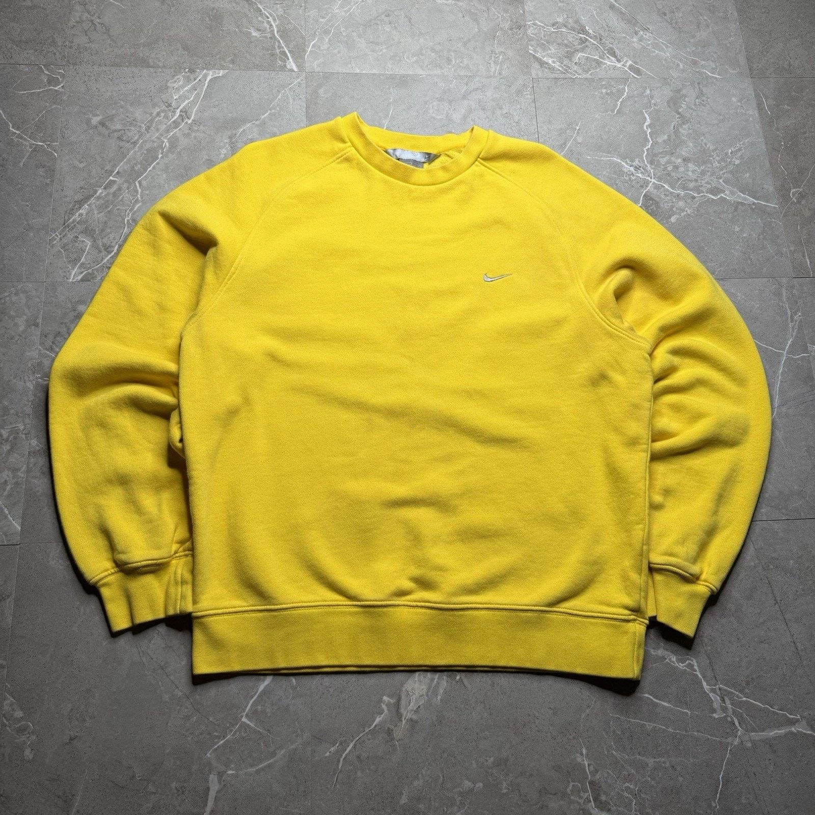 Nike Vintage 90s Nike Mini Swoosh Yellow Sweatshirt Silver Tag Size US M / EU 48-50 / 2 - 3 Thumbnail