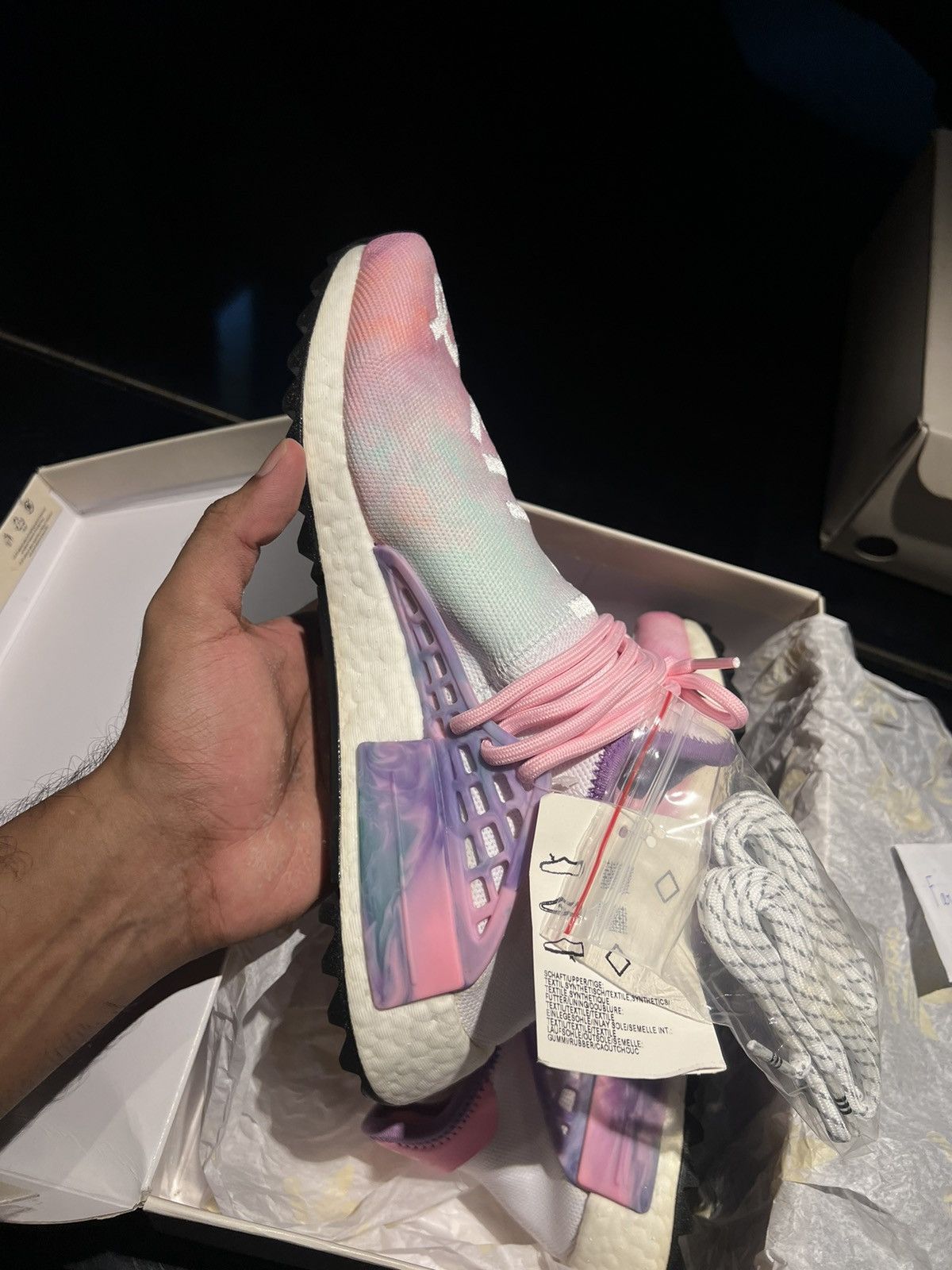Adidas × Pharrell Adidas Human Race Pharrell Holi (Pink Glow) Size US 8.5 / EU 41-42 - 4 Thumbnail