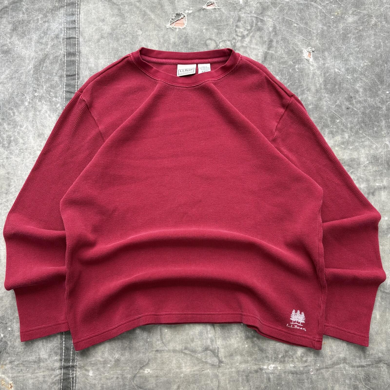 L.L. Bean Vintage Y2K Red L.L. Bean Tree Thermal Waffle Knit Shirt Size US M / EU 48-50 / 2 - 1 Thumbnail