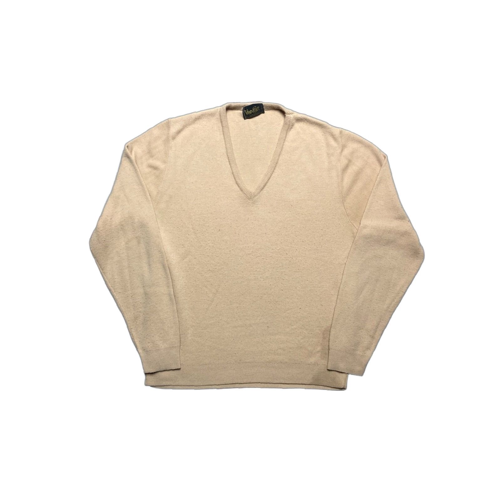 Vintage VINTAGE 60s 70s neck sweater acrylic soft beige tan VanCort medium Mens Sweater Pullover B e ge Size US M / EU 48-50 / 2 - 1 Thumbnail