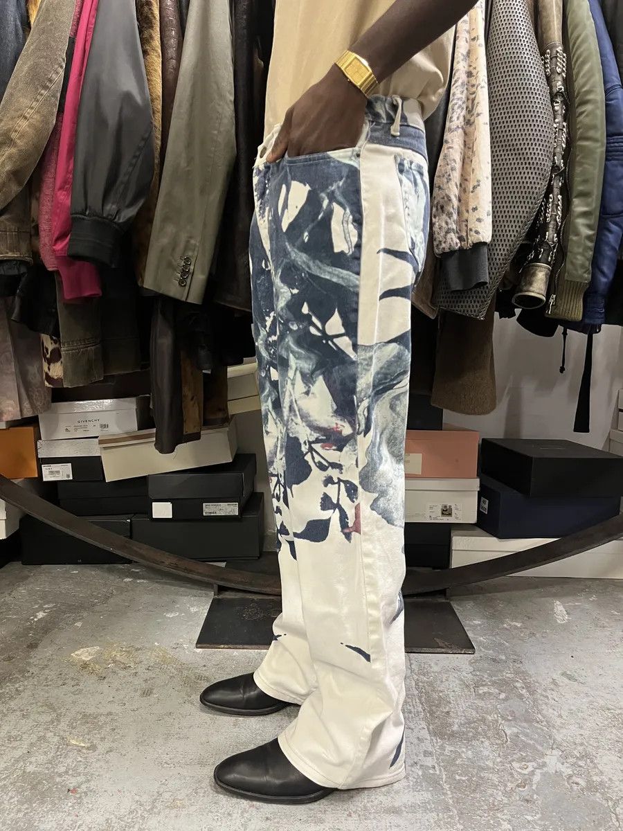 Just Cavalli 2000s Cavalli White Floral Spectrum Relaxed Straight Pants Size US 32 / EU 48 - 5 Thumbnail