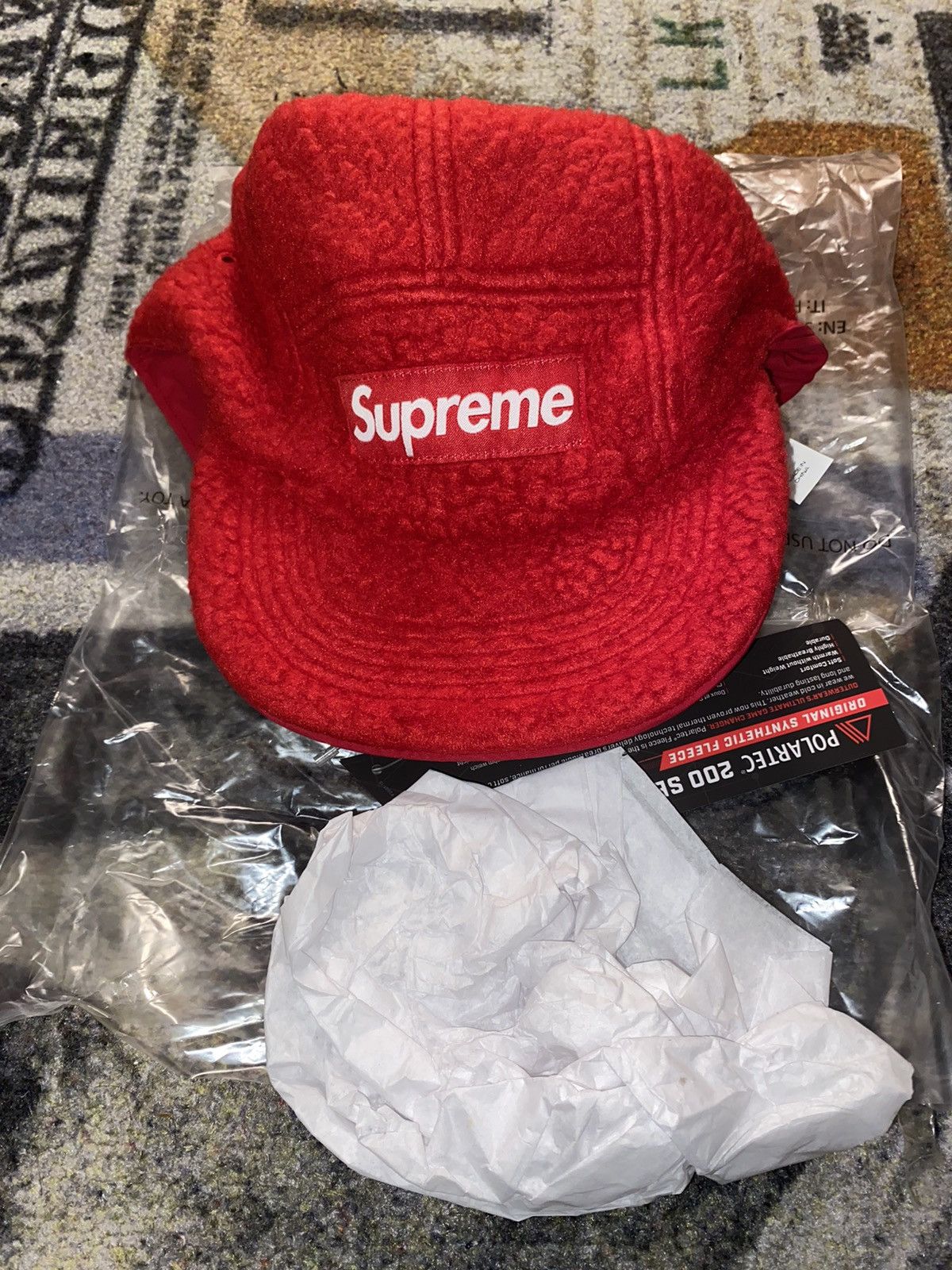Supreme Shearling Reversible Camp Cap