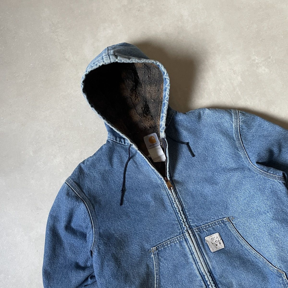 Carhartt Vintage Carhartt J08DST sandstone Denim active Jacket Size US M / EU 48-50 / 2 - 5 Thumbnail