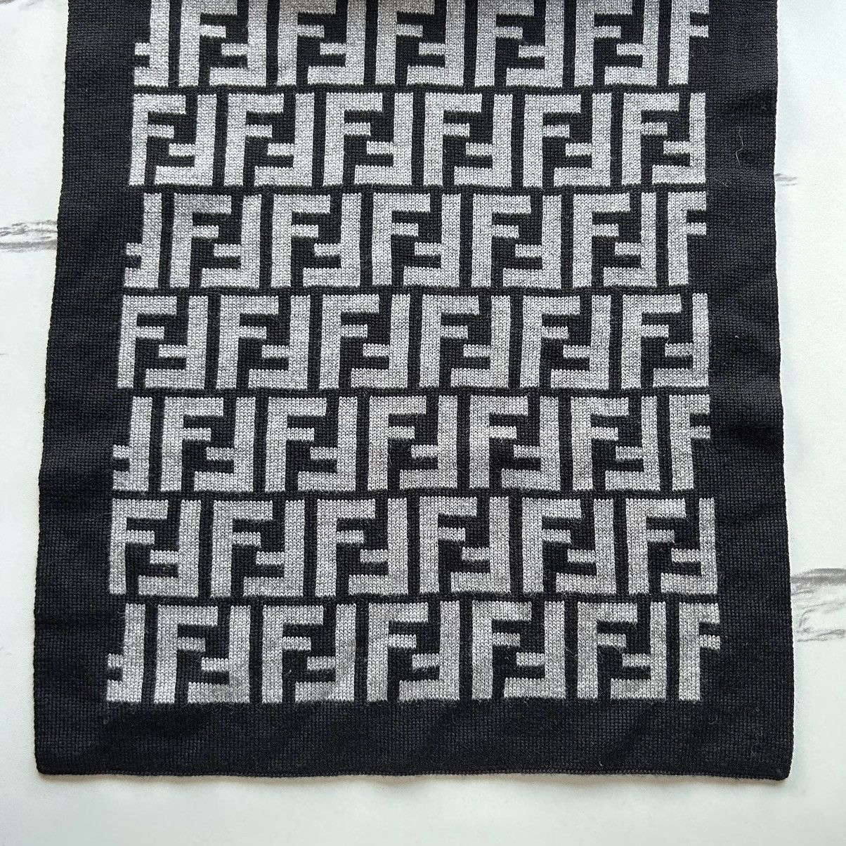 Fendi Fendi FF Logo Scarf Wool Size ONE SIZE - 4 Thumbnail