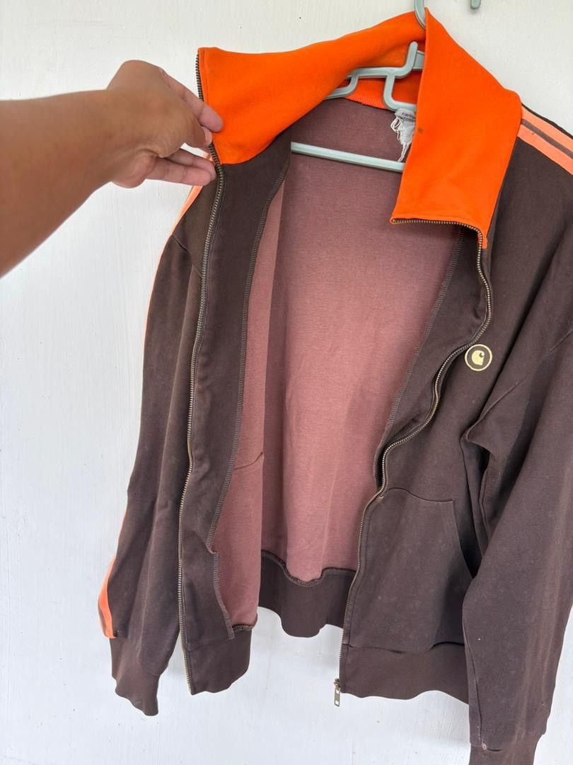 Carhartt Vtg Carhartt Stripe Sweater/Track Top Small Logo Design Size US XL / EU 56 / 4 - 4 Thumbnail