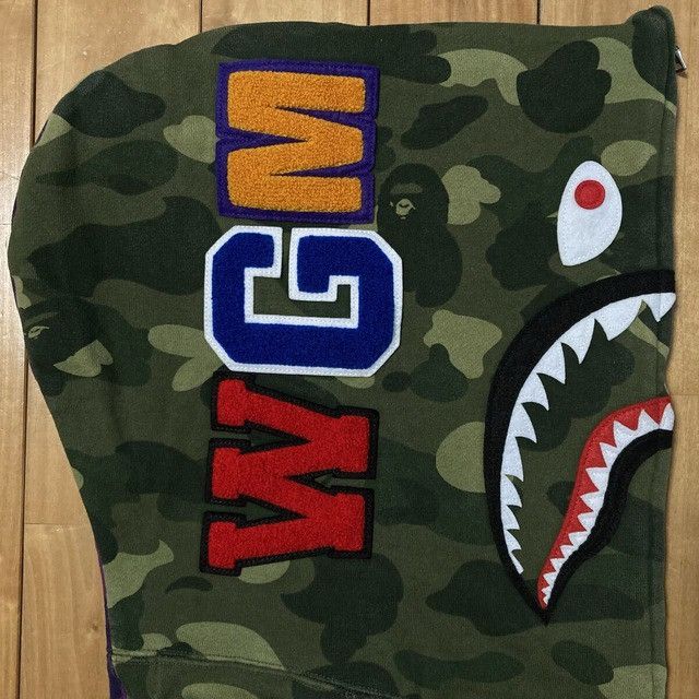 Bape BAPE Shark Full Zip Hoodie Purple camo green camo APE Size US XL / EU 56 / 4 - 4 Thumbnail