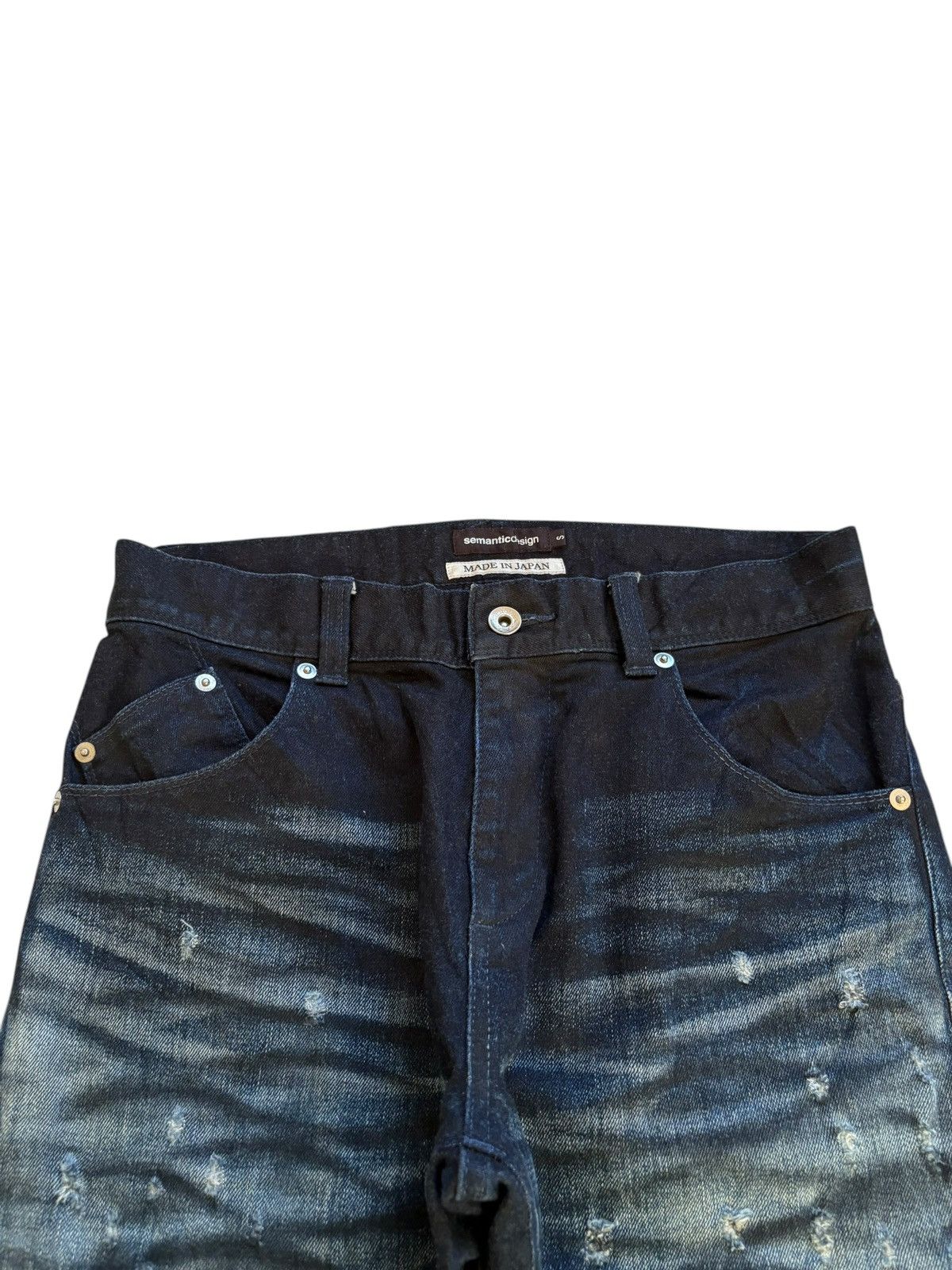 Japanese Brand × Seditionaries × semanticdesign Vintage Semantic Design Indigo Distressed Slim Fit Jeans Size US 29 - 4 Thumbnail