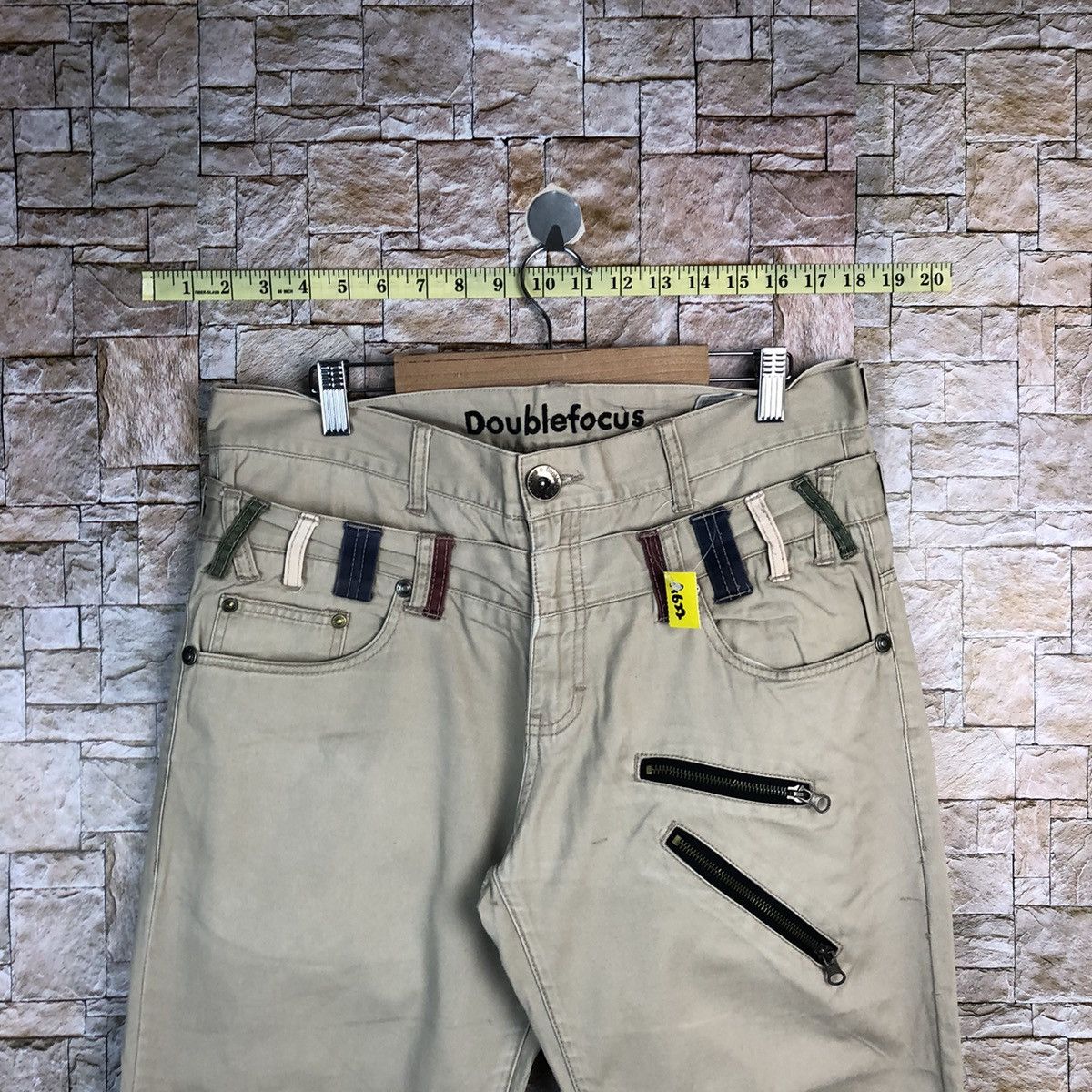 Japanese Brand × Seditionaries Double Focus stretwear double waist Cream Cargo Pants #A622 Size US 33 - 4 Thumbnail
