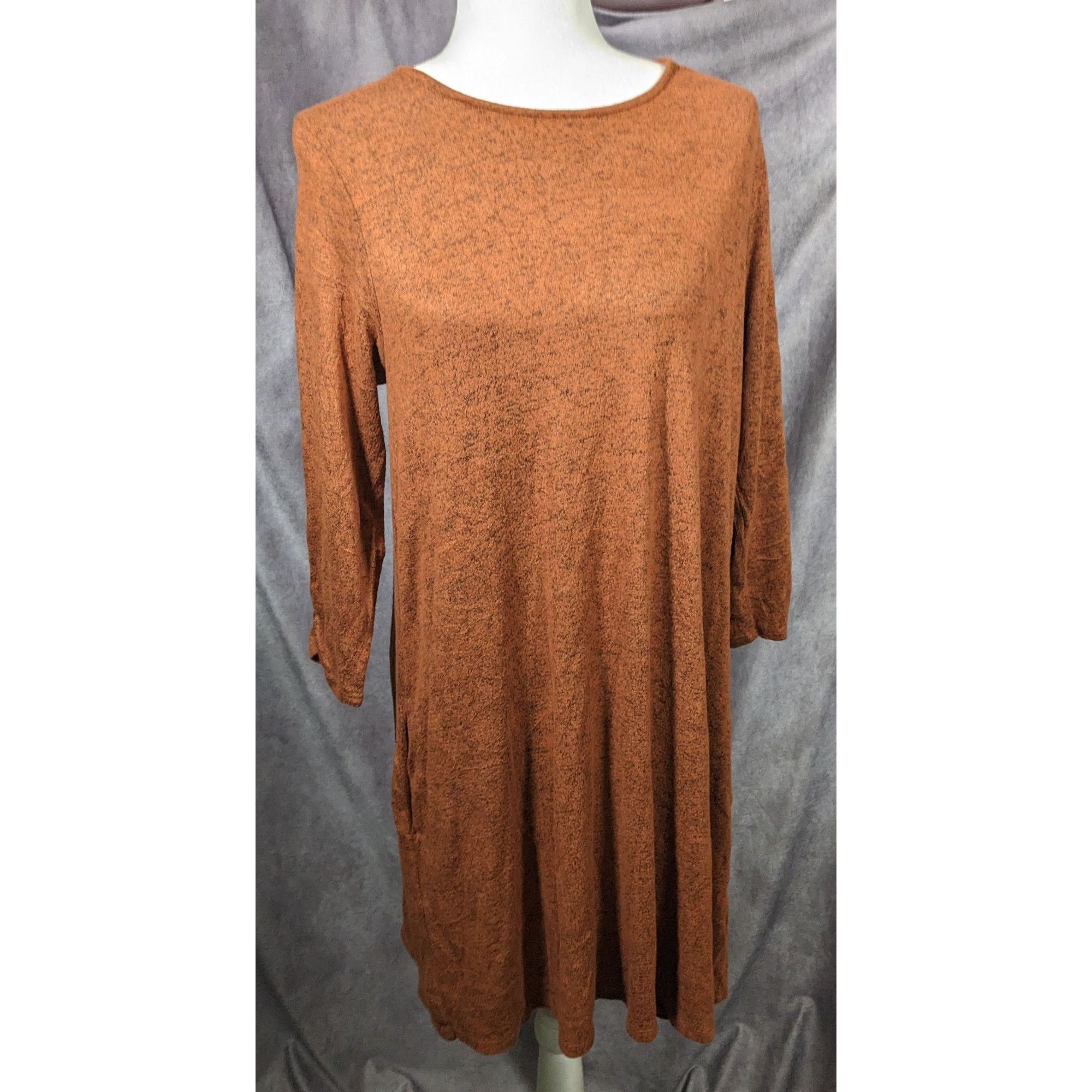 Other AGB Brown With Black Speckles Sweater Dress With Pockets Size L / US 10 / IT 46 - 5 Thumbnail