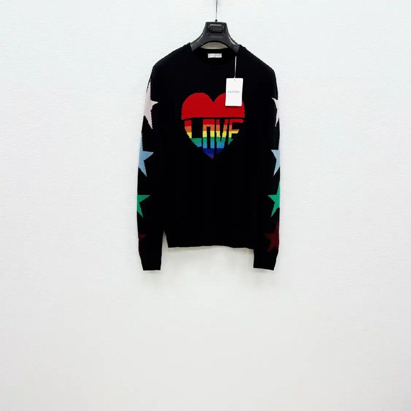 Valentino Black Wool Blend Long Sleeve Sweater 0089