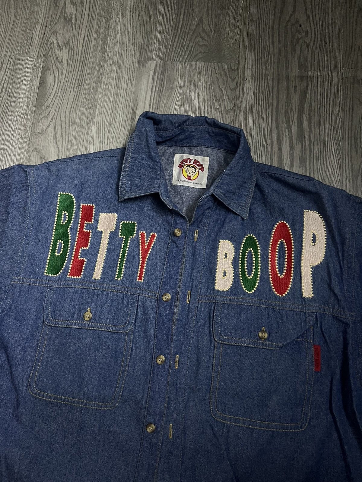 Cartoon Network Betty Boop casino denim shirt 🤠 🎰 Size US XXL / EU 58 / 5 - 8 Thumbnail