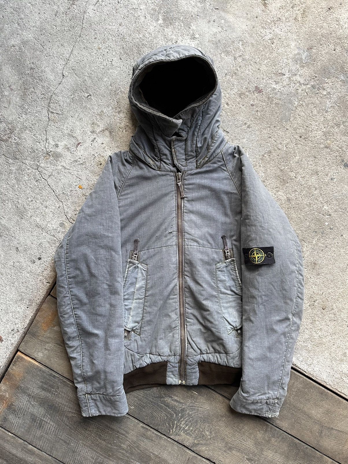 image of Stone Island Mussola Gommata Sherpa Prototype Jacket 2007 in Grey, Men's (Size XL)