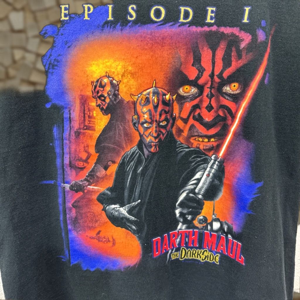 Star Wars VINTAGE Star Wars Darth Maul Graphic T-Shirt Men Large Black 1990s The Dark Side Movie Merch Size US L / EU 52-54 / 3 - 1 Thumbnail