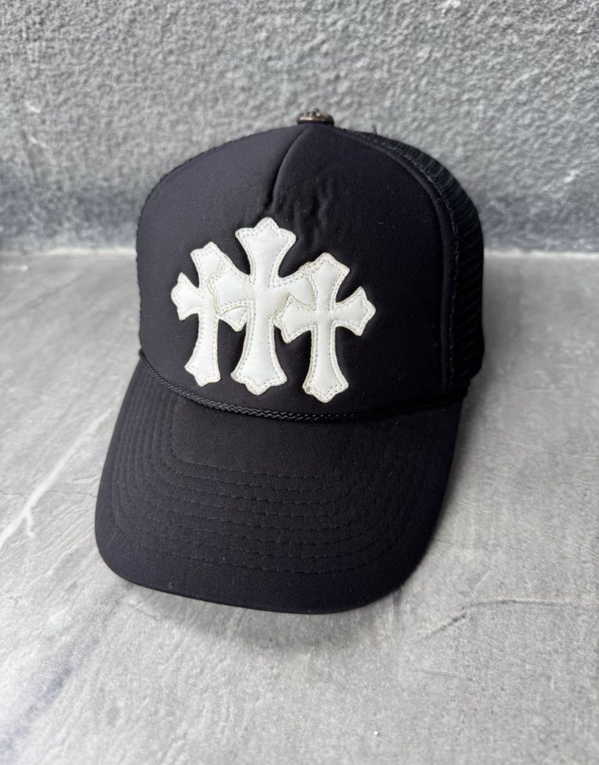 Chrome Hearts Chrome Hearts Cross Leather Patch Trucker Hat Size ONE SIZE - 1 Thumbnail
