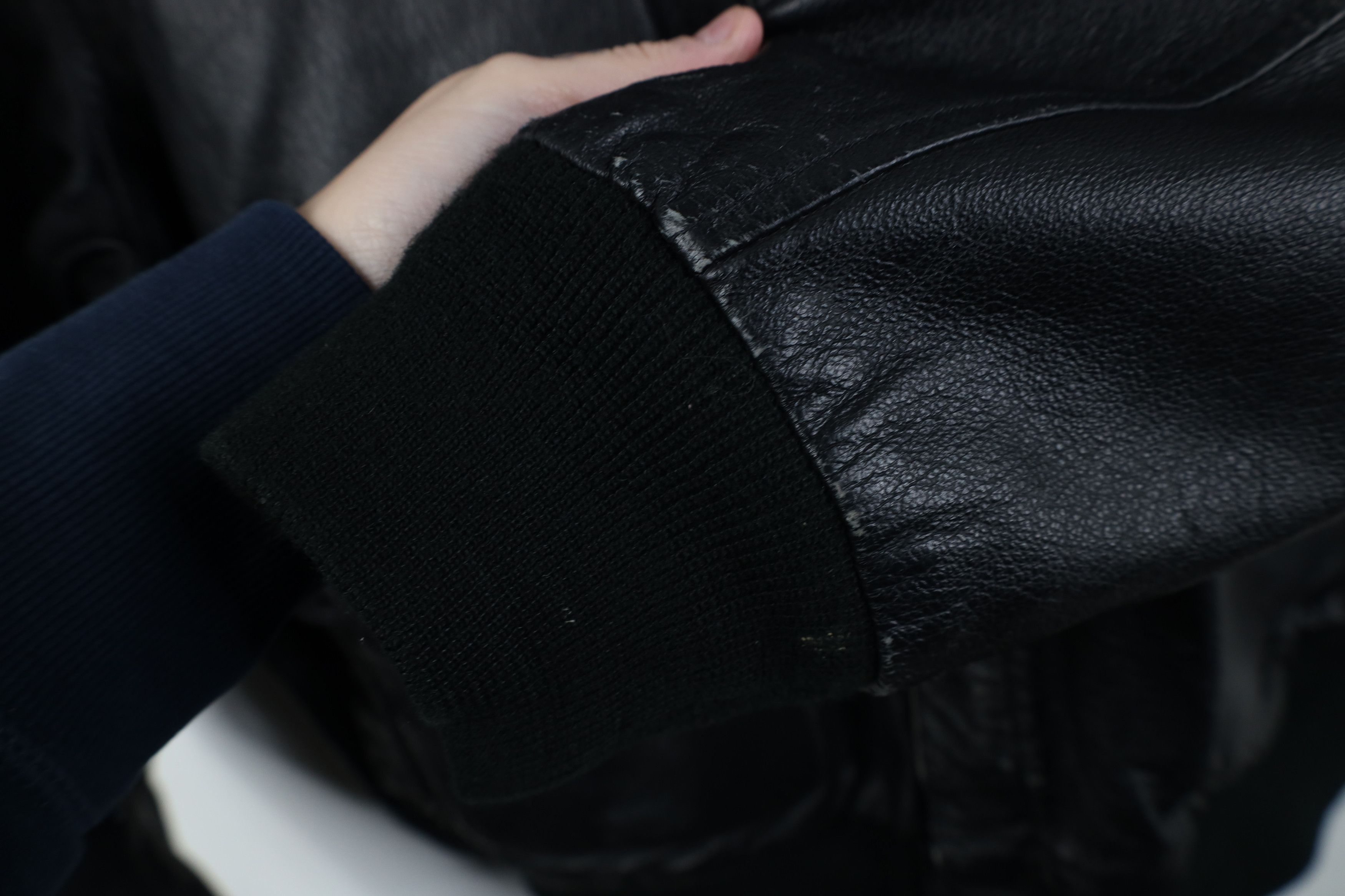 Vintage Vintage 90s Streetwear Force Leather Flight Bomber Jacket Size US XL / EU 56 / 4 - 5 Thumbnail