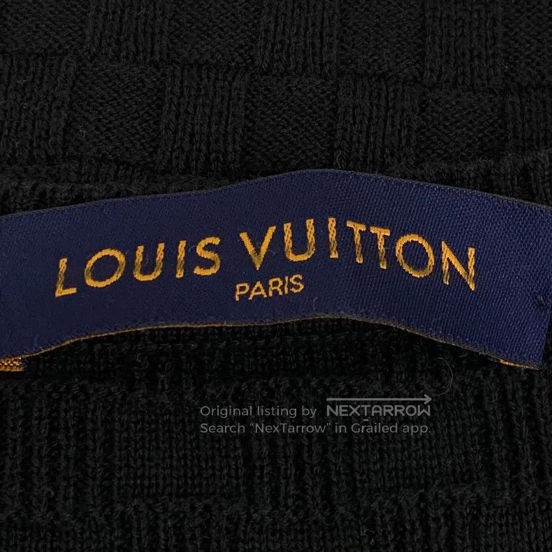 Louis Vuitton Louis Vuitton Black checkerboard cotton crewneck long-slee Size US XS / EU 42 / 0 - 5 Thumbnail