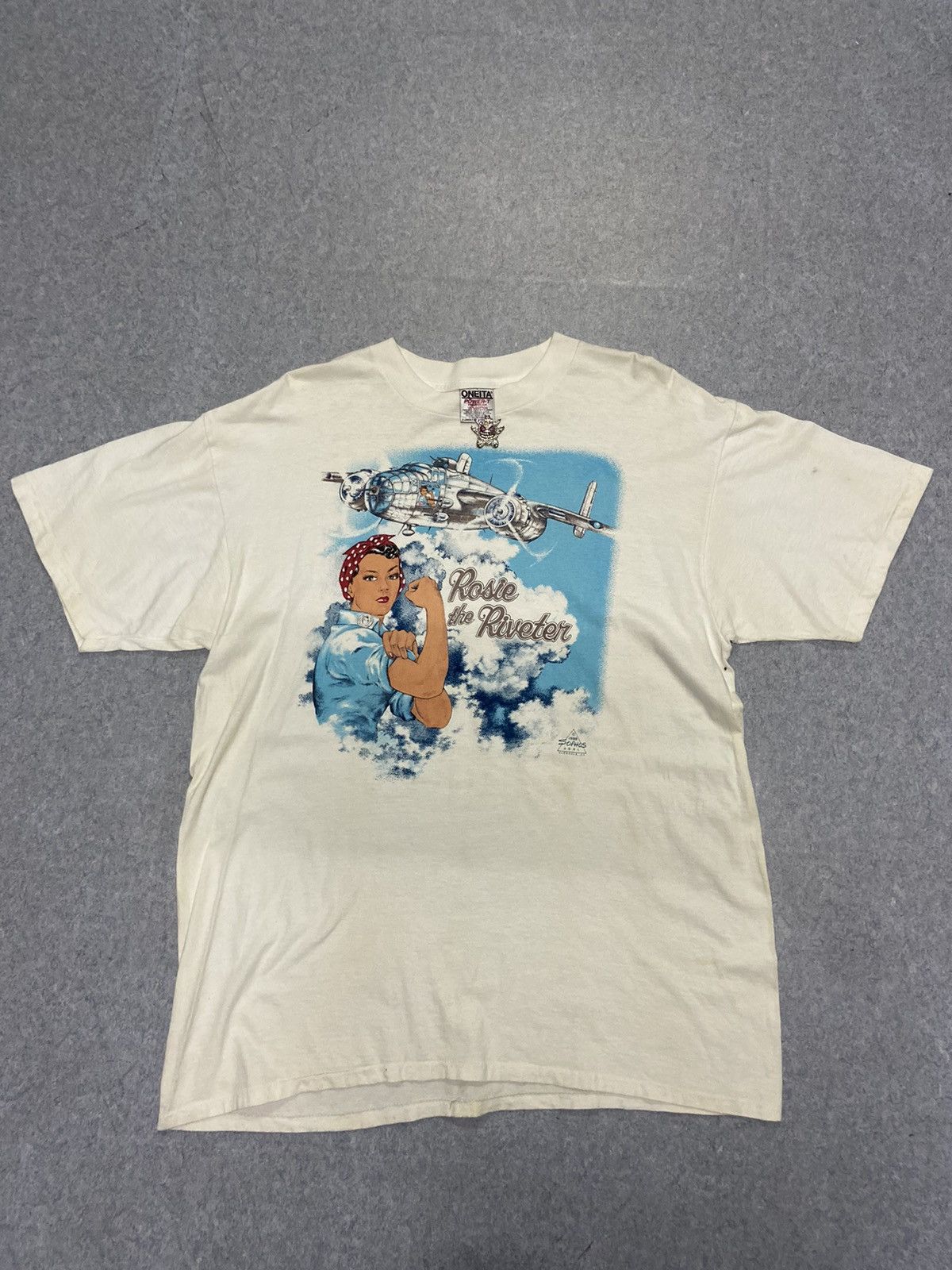 image of Art Vintage Rosie The Riverter 1994 in White, Men's (Size XL)
