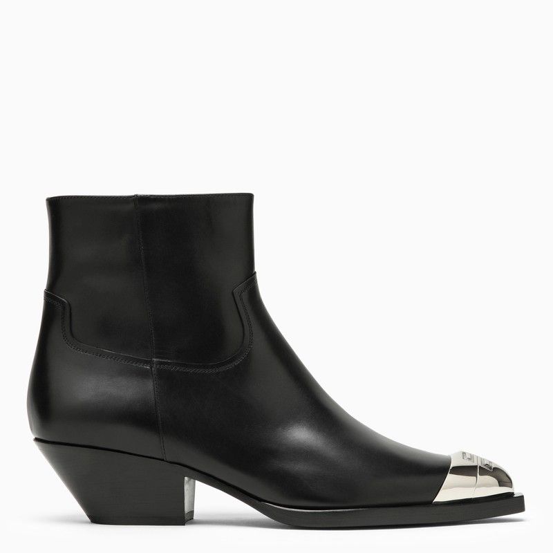 image of Givenchy Black Leather Western Boot, Women's (Size 8)