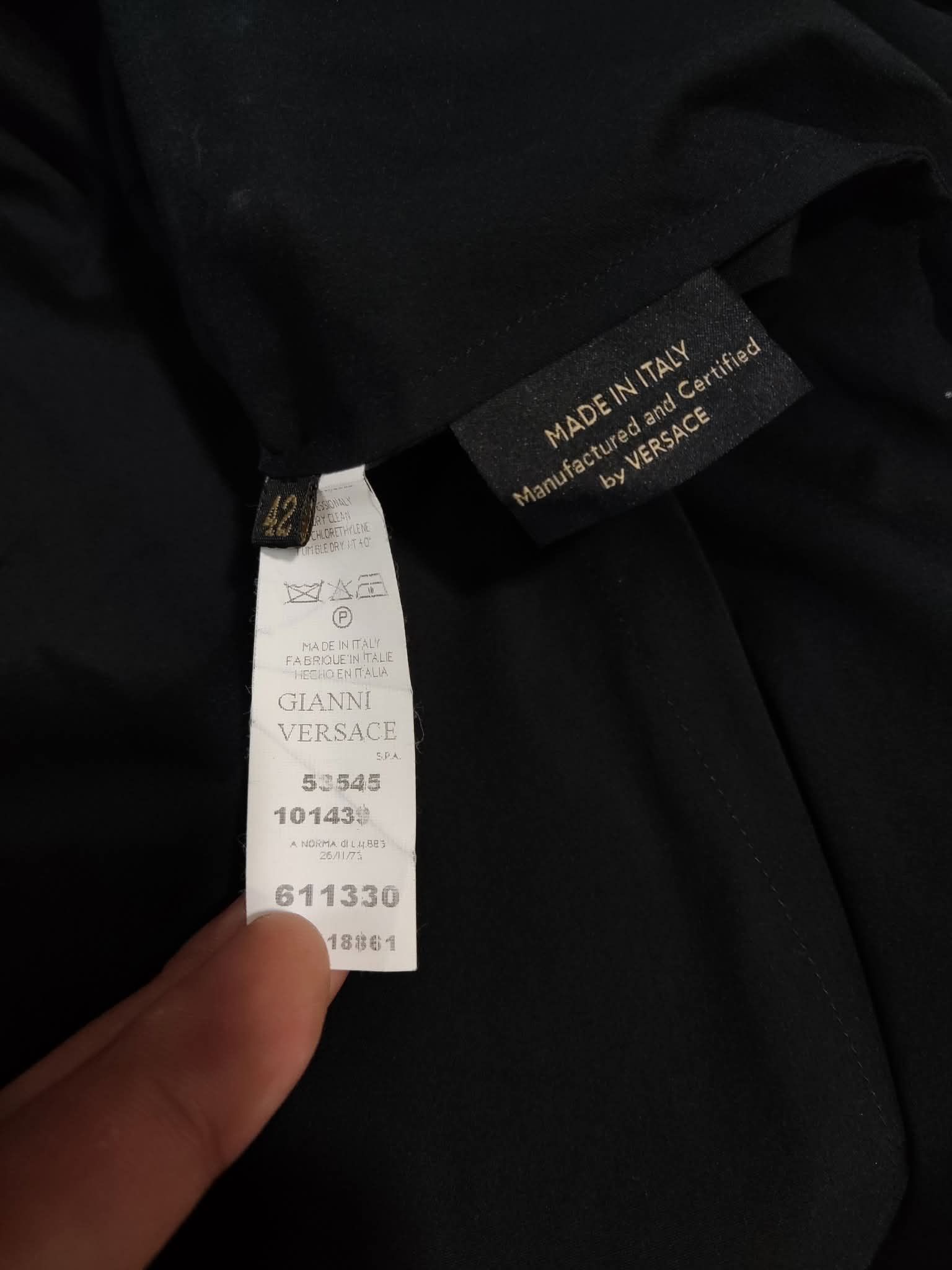 Versace Versace Women’s Slim Black Shirt/Blouse – Made in Italy Size L / US 10 / IT 46 - 4 Thumbnail