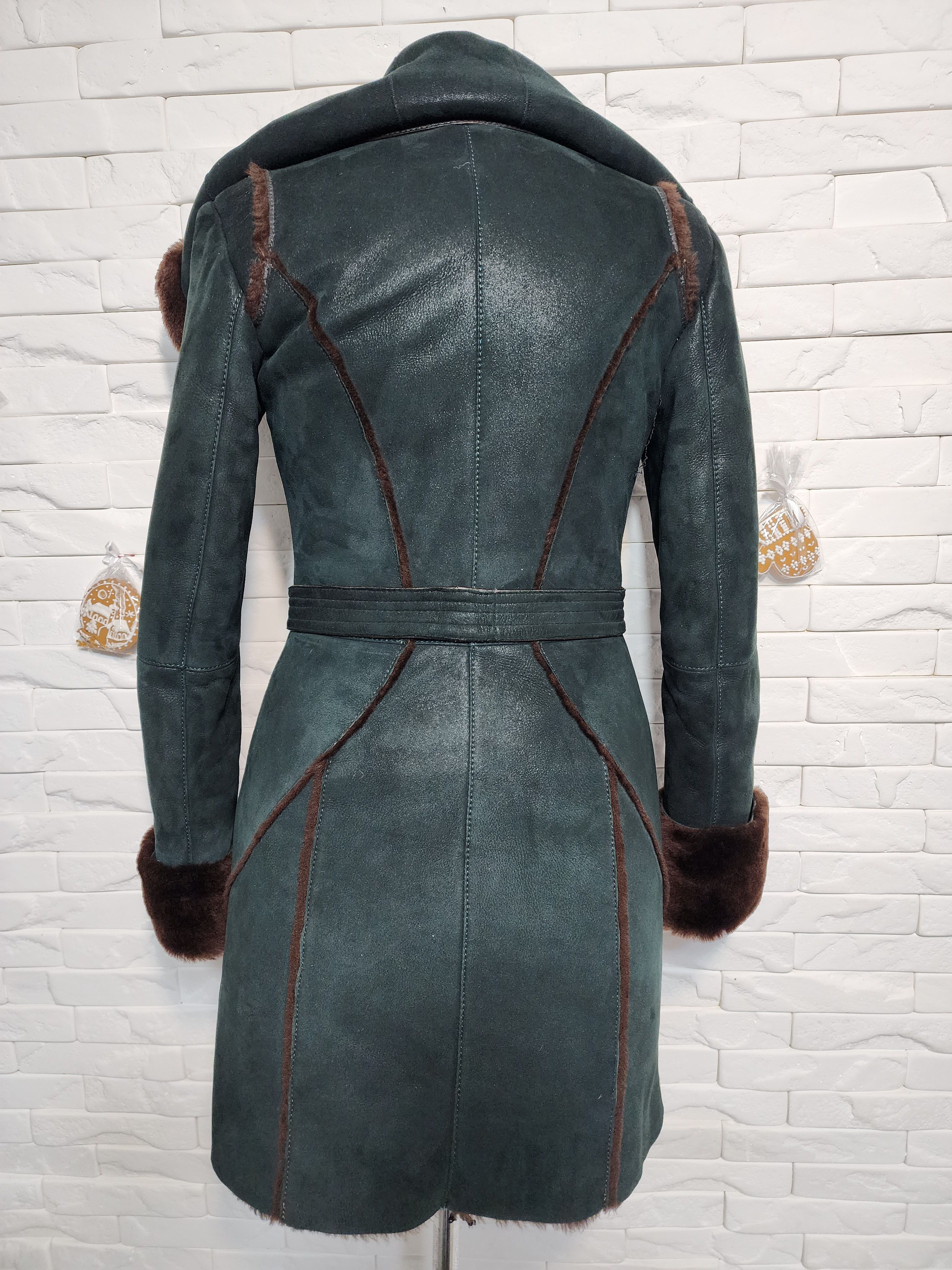 Furla Green Sheepskin Coat: Women's Fur Hood Winter Coat Size S / US 4 / IT 40 - 5 Thumbnail