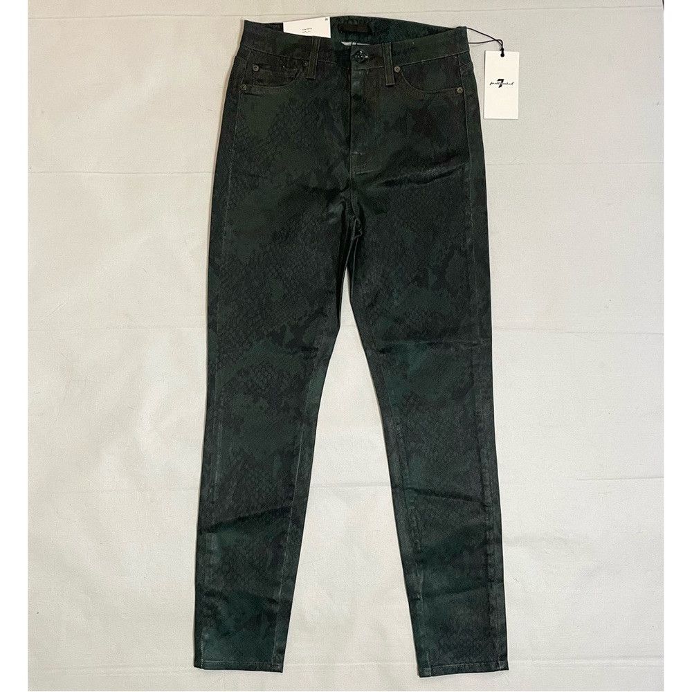 7 For All Mankind NWT New $225 7 For All Mankind High-Waist Ankle Skinny Gree Size 26" / US 2 / IT 38 - 2 Thumbnail