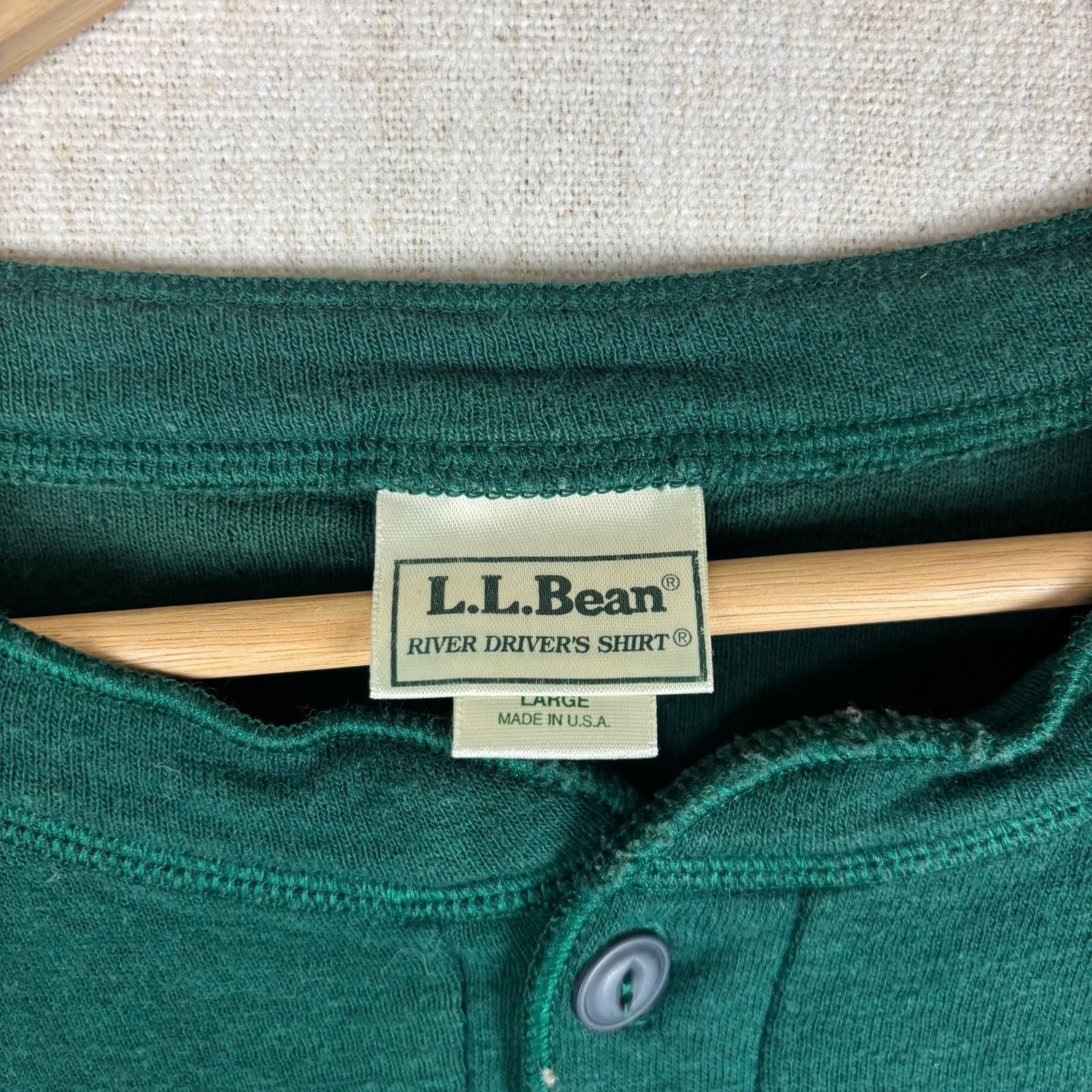 L.L. Bean Vintage LL Bean River Drivers Double Layer Faded Henley Size US L / EU 52-54 / 3 - 2 Thumbnail