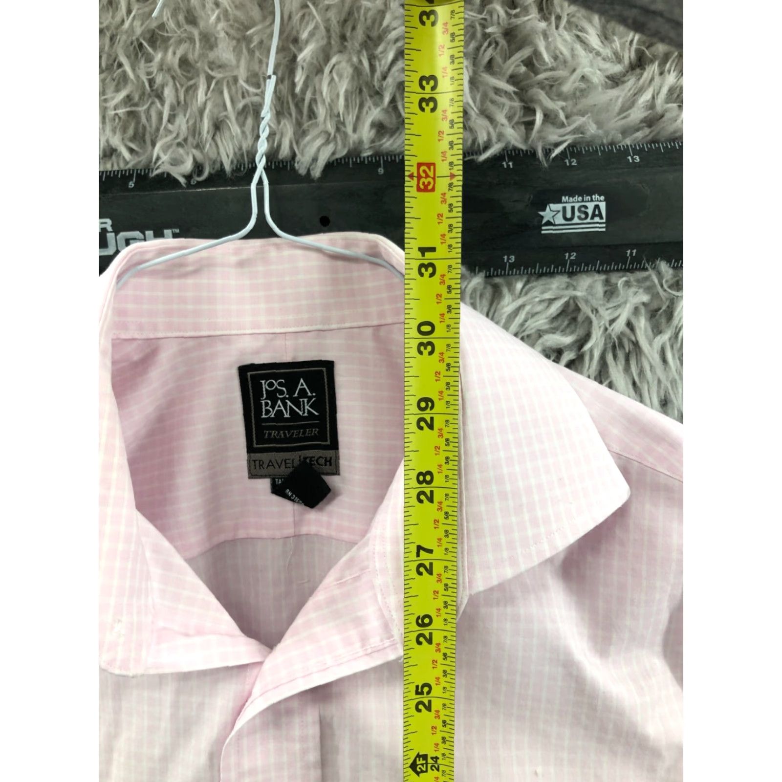 Jos. A. Bank Jos. A. Bank Travel Tech Shirt Size 15.5 Mens Long Sleeve Spread Collar Pink Size US L / EU 52-54 / 3 - 5 Thumbnail